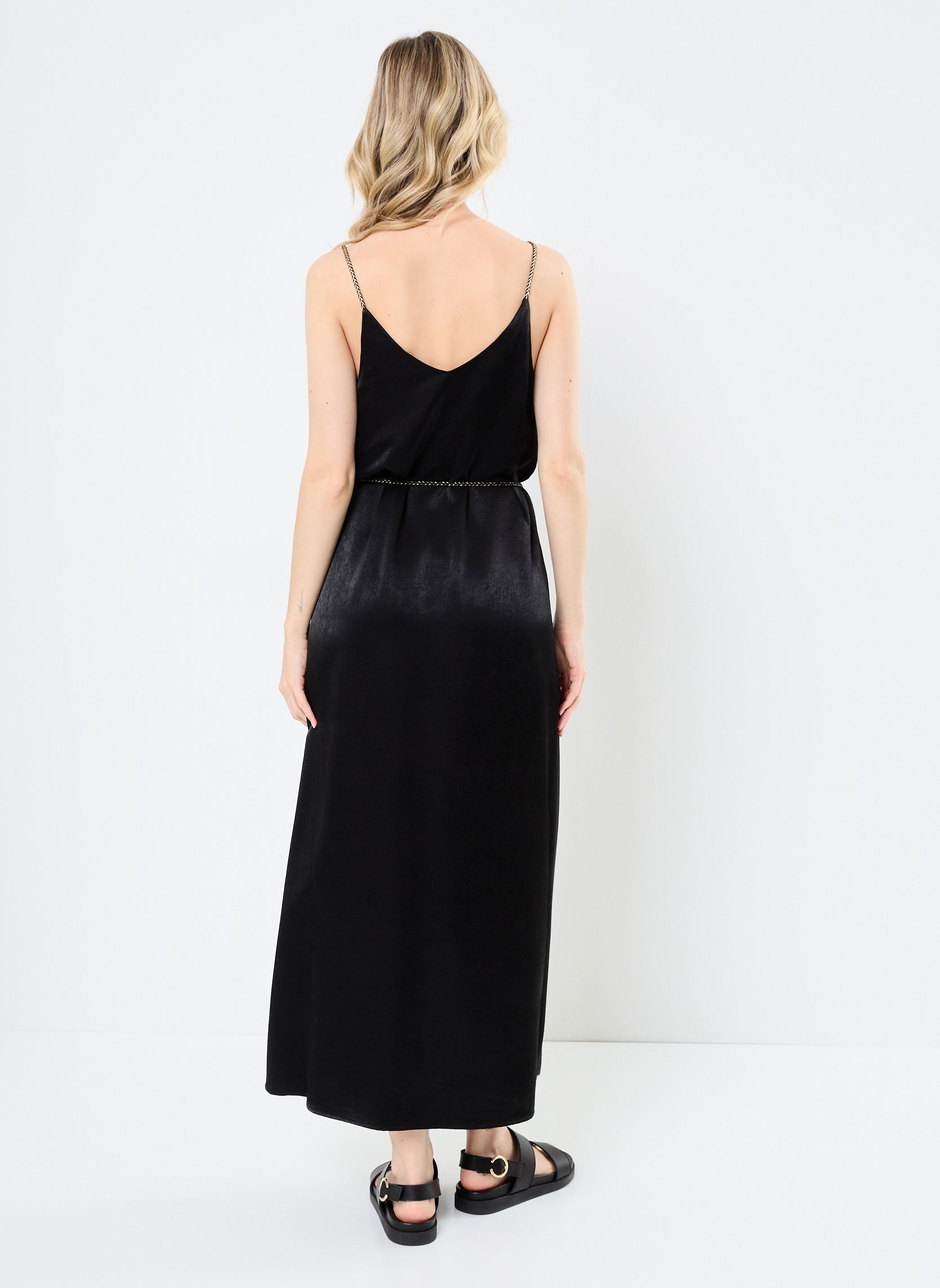 Robes longues VISANIA V-NECK S/L ANKLE DRESS/DC femme noir Vila Robes longues VISANIA V-NECK S/L ANKLE DRESS/DC femme noir BLACK BEAUTY