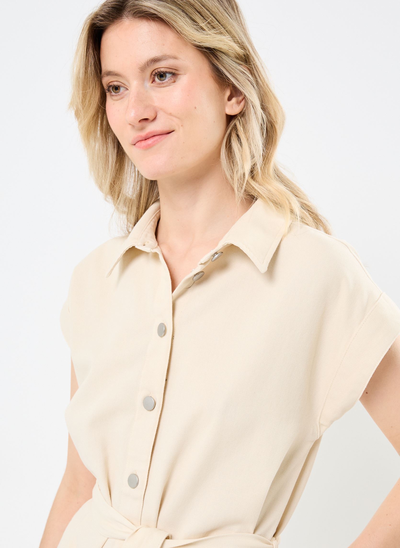 Kleider VITILO S/L SHIRT DRESS damen beige Vila Kleider VITILO S/L SHIRT DRESS damen beige BIRCH