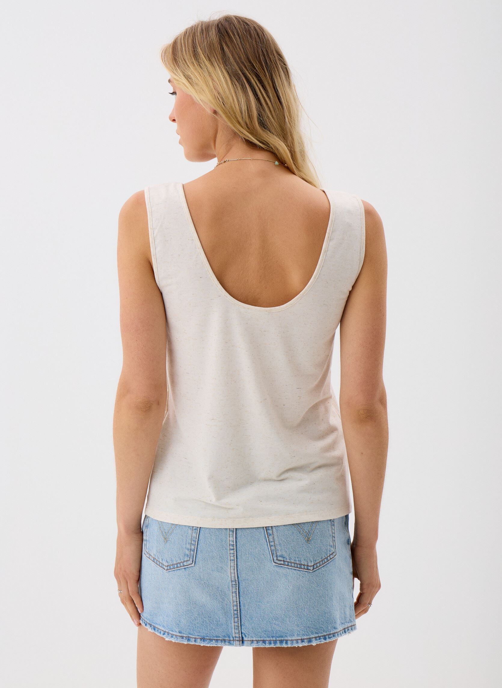 Débardeurs VIANIKA U-NECK S/L TOP/PB femme beige Vila Débardeurs VIANIKA U-NECK S/L TOP/PB femme beige Birch