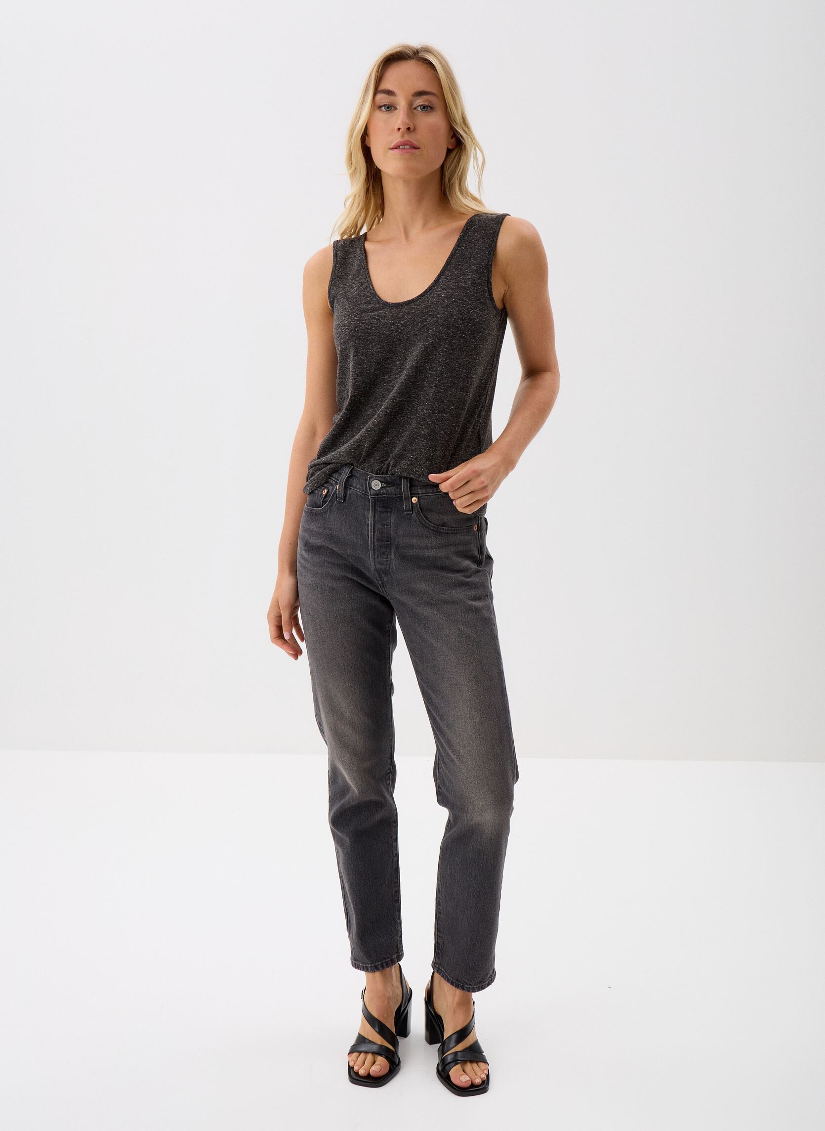 Débardeurs VIANIKA U-NECK S/L TOP/PB femme noir Vila Débardeurs VIANIKA U-NECK S/L TOP/PB femme noir Black Beauty