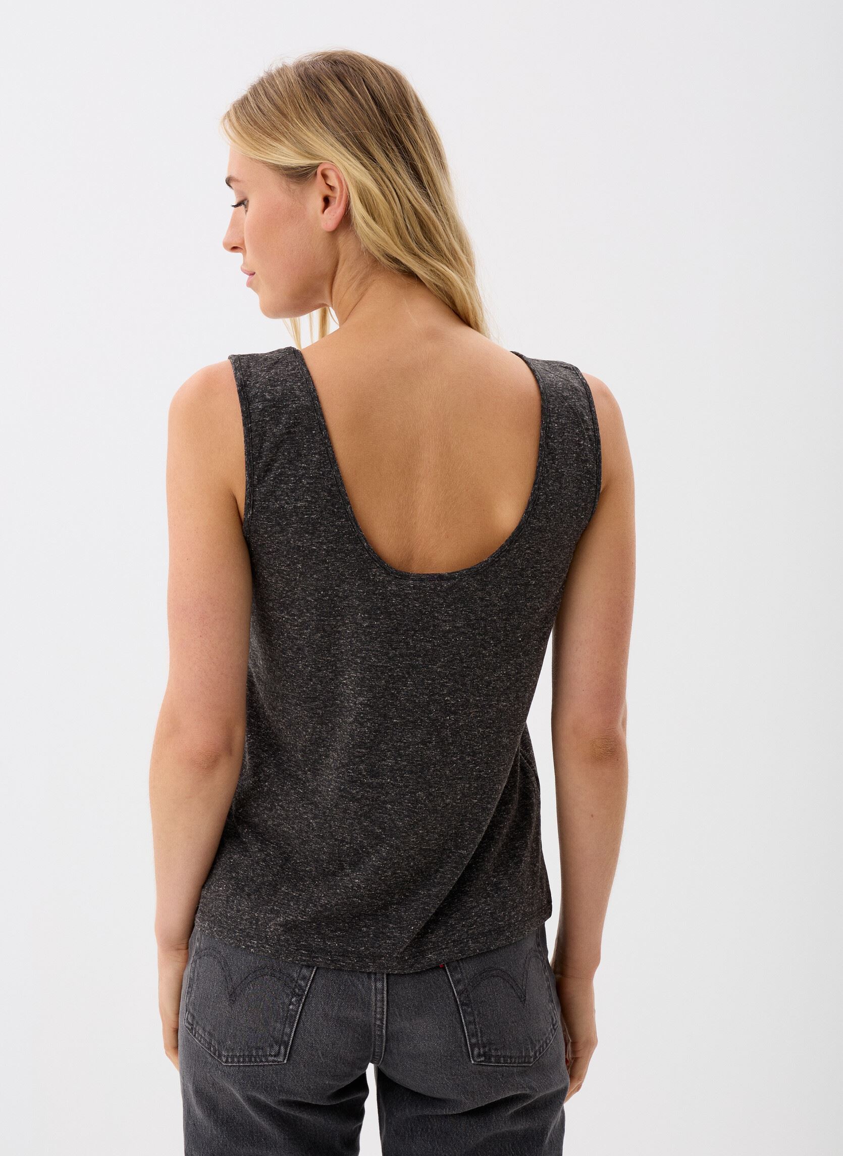 Débardeurs VIANIKA U-NECK S/L TOP/PB femme noir Vila Débardeurs VIANIKA U-NECK S/L TOP/PB femme noir Black Beauty