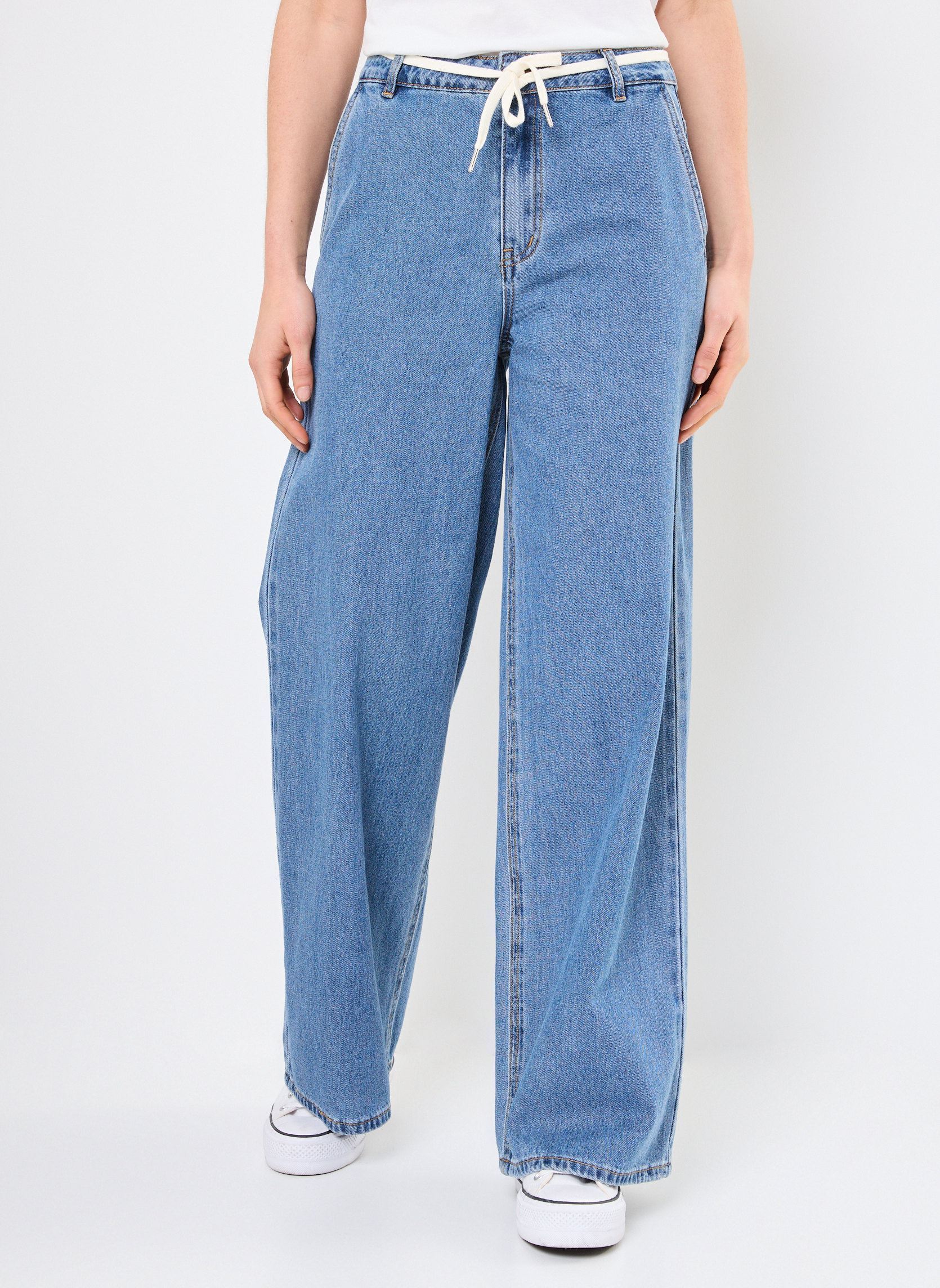 Wijde jeans / Flared Jeans OBJMOJI NEEL MW EXTRA WIDE JEANS 137 dames blauw OBJECT Wijde jeans / Flared Jeans OBJMOJI NEEL MW EXTRA WIDE JEANS 137 dames blauw Medium Blue Denim