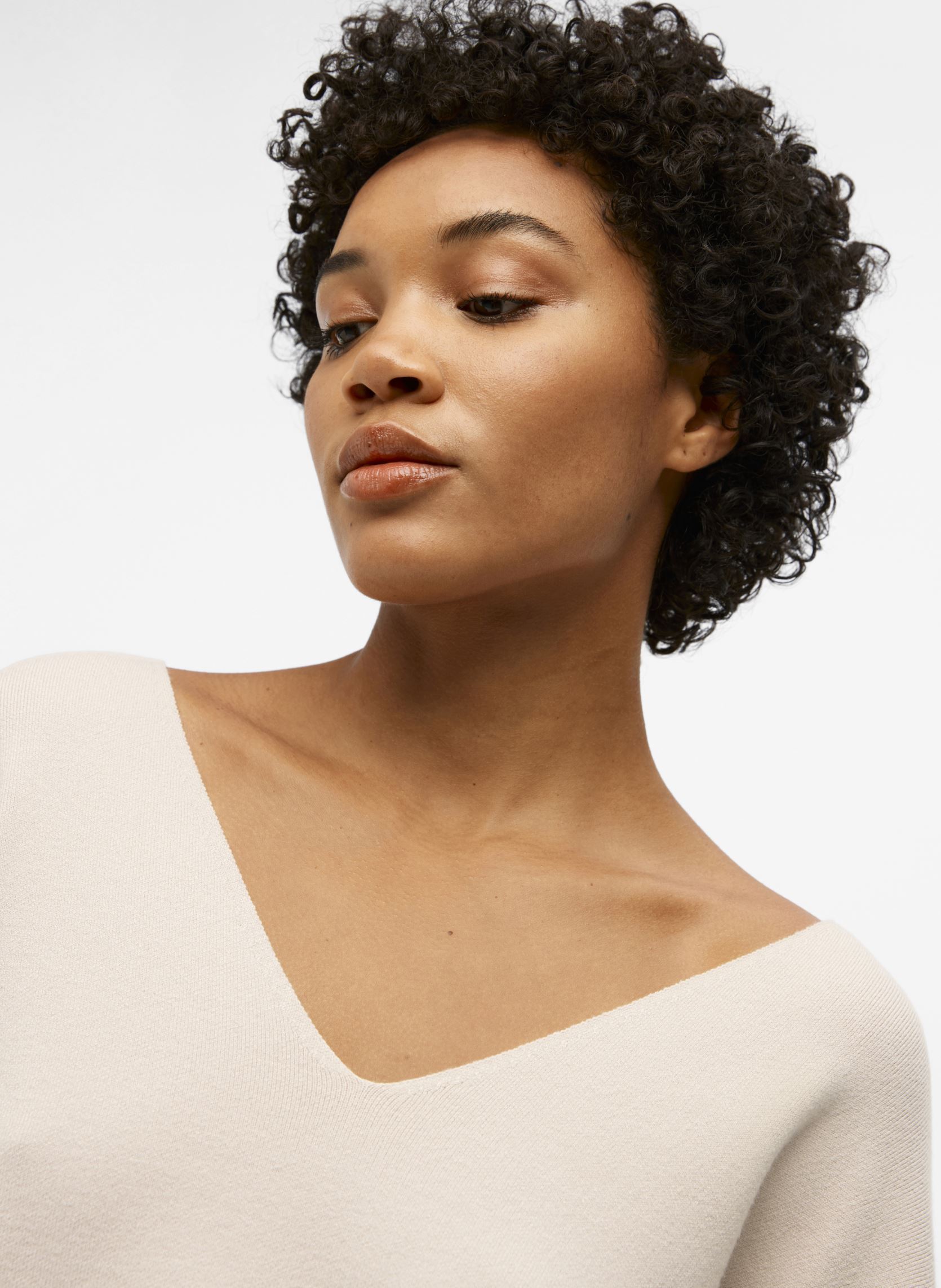 Pulls OBJREYNARD V-NECK PULLOVER NOOS femme blanc OBJECT Pulls OBJREYNARD V-NECK PULLOVER NOOS femme blanc Cloud Dancer
