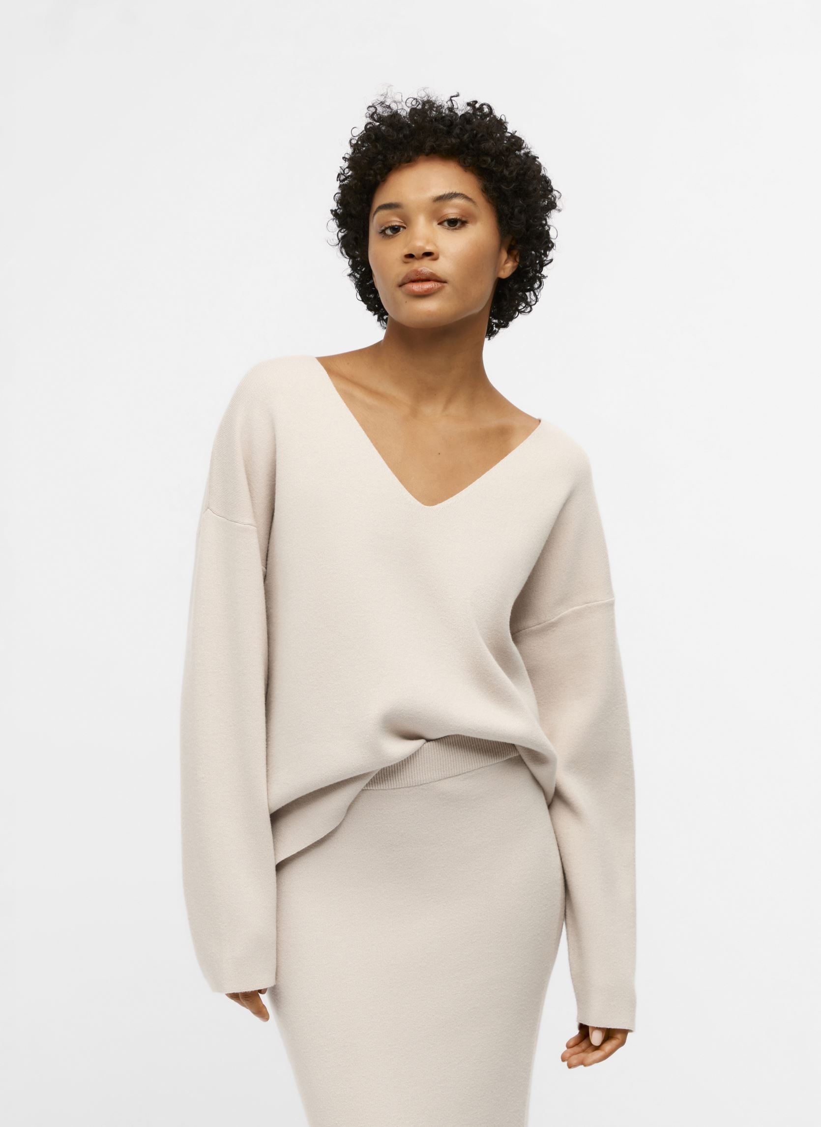 Pulls OBJREYNARD V-NECK PULLOVER NOOS femme blanc OBJECT Pulls OBJREYNARD V-NECK PULLOVER NOOS femme blanc Cloud Dancer