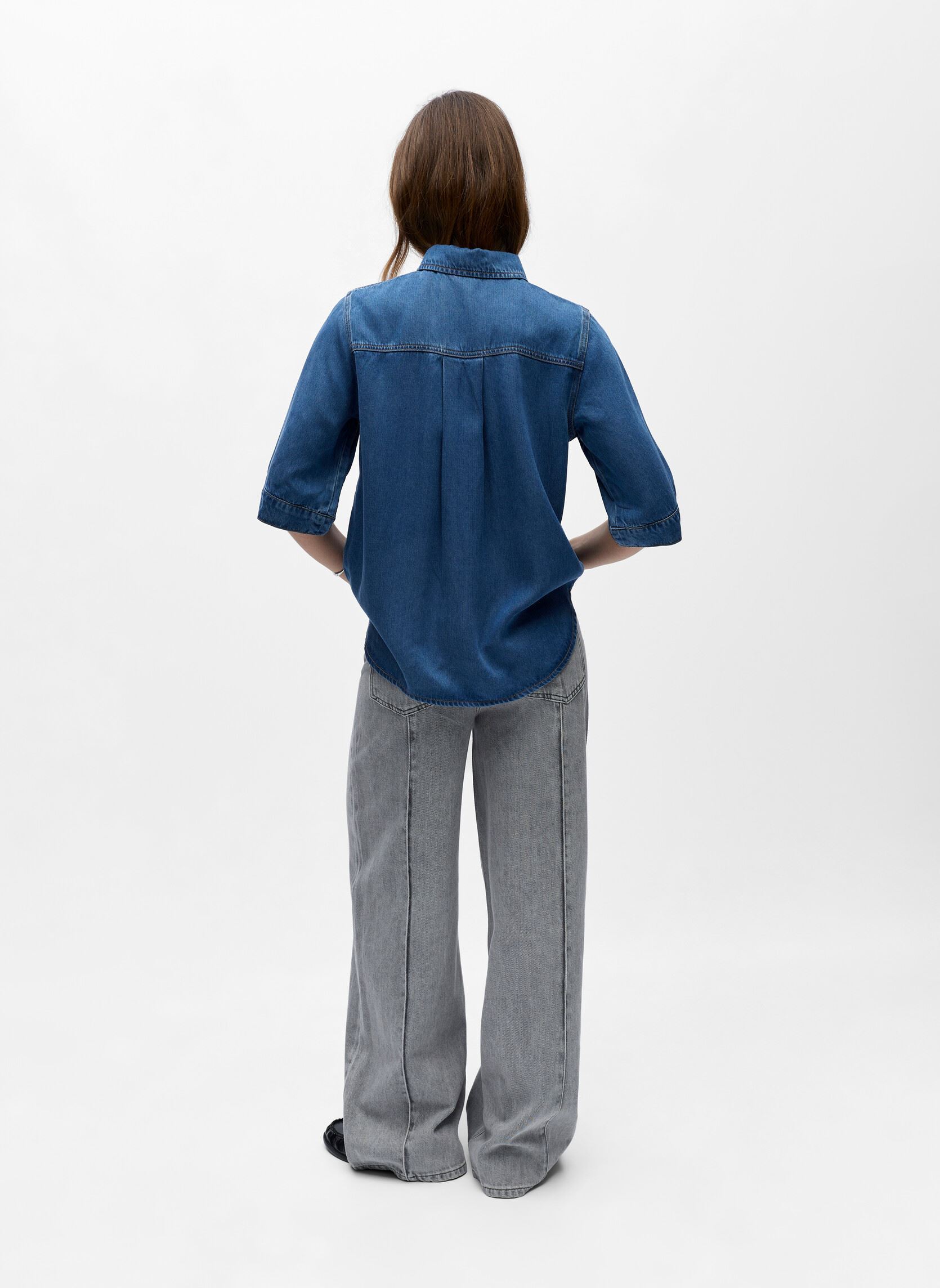 Chemises manches courtes OBJFRAME 2/4 RE DENIM TOP NOOS femme bleu OBJECT Chemises manches courtes OBJFRAME 2/4 RE DENIM TOP NOOS femme bleu Medium Blue Denim