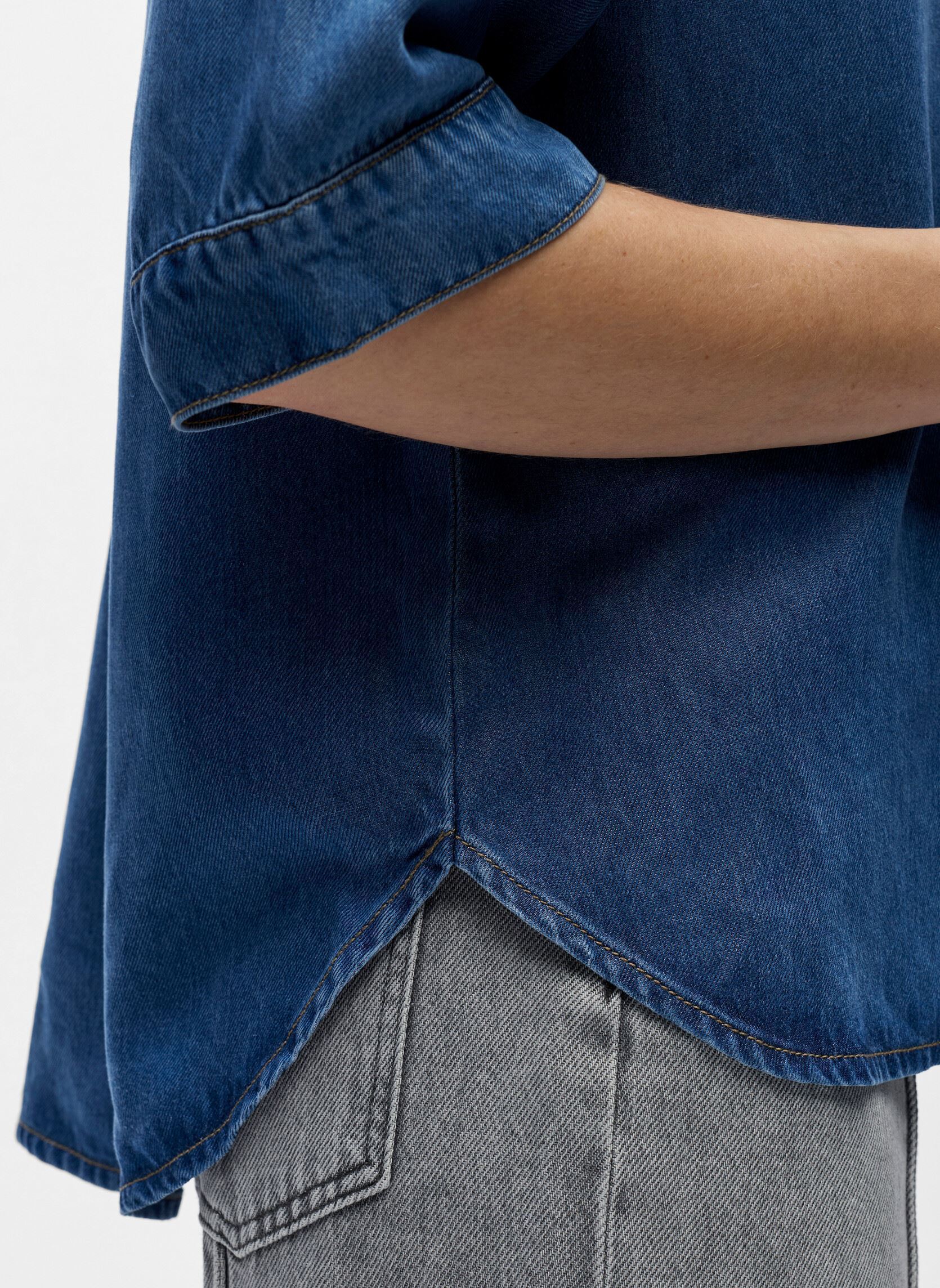 Chemises manches courtes OBJFRAME 2/4 RE DENIM TOP NOOS femme bleu OBJECT Chemises manches courtes OBJFRAME 2/4 RE DENIM TOP NOOS femme bleu Medium Blue Denim