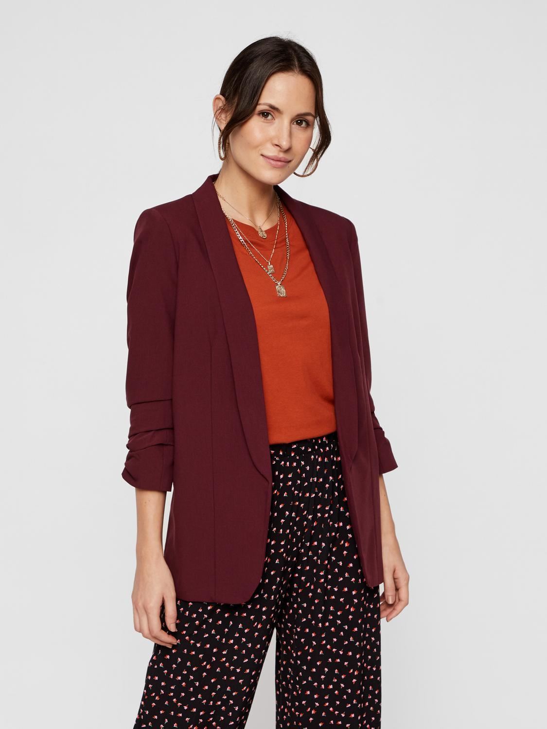 Vestes de blazer PCBOSELLA 3/4 BLAZER NOOS BC femme bordeaux Pieces Vestes de blazer PCBOSELLA 3/4 BLAZER NOOS BC femme bordeaux APPLE BUTTER