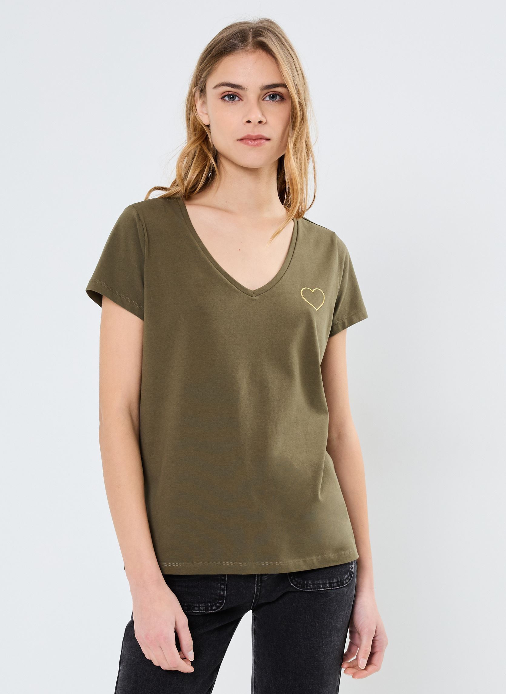 Tee-shirts manches courtes PCNEW BILLY TEE EMB JRS NOOS BC femme vert Pieces Tee-shirts manches courtes PCNEW BILLY TEE EMB JRS NOOS BC femme vert Kalamata