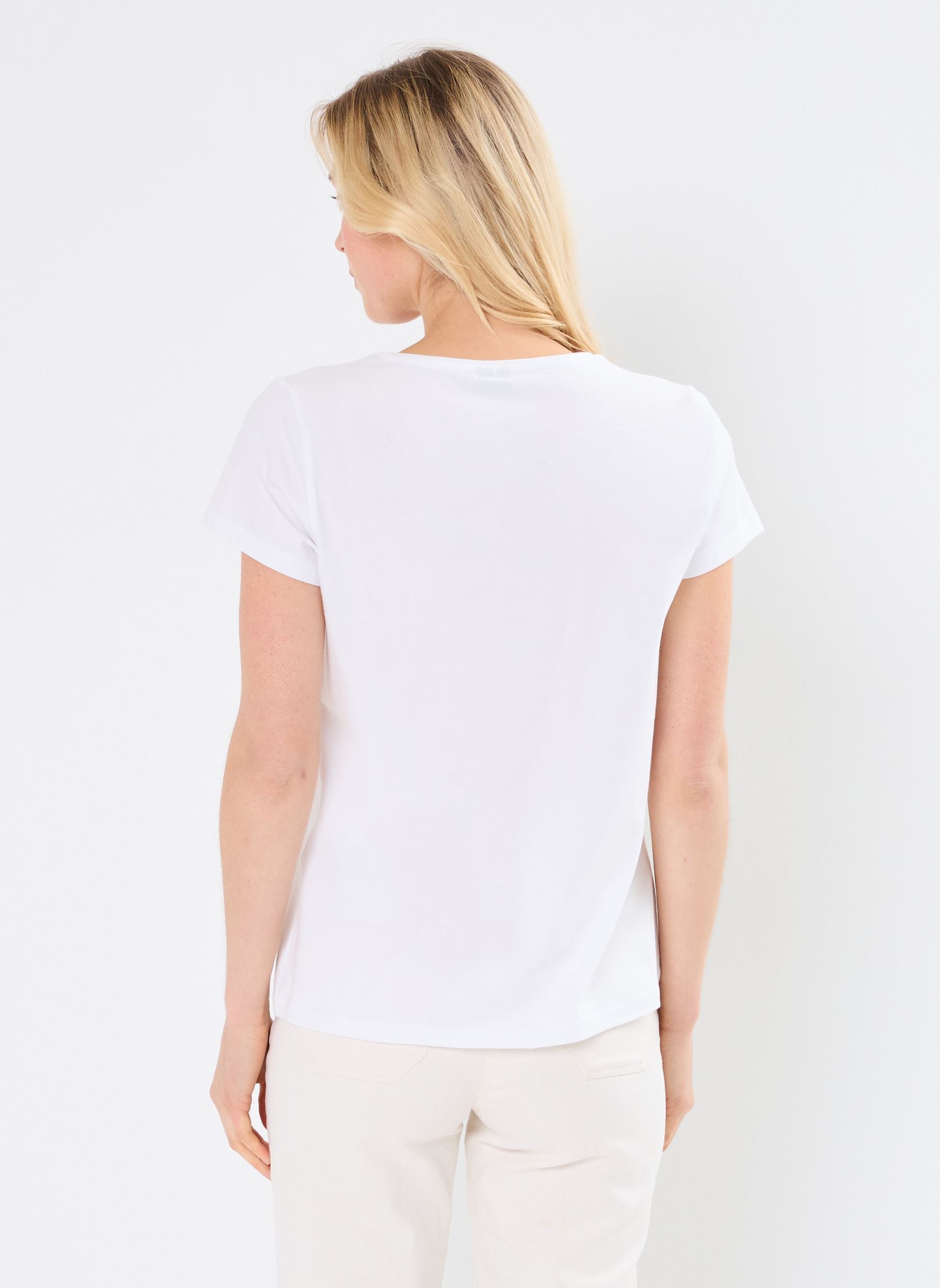 Tee-shirts manches courtes PCSERIMA SS T-SHIRT FC BC femme blanc Pieces Tee-shirts manches courtes PCSERIMA SS T-SHIRT FC BC femme blanc BRIGHT WHITE