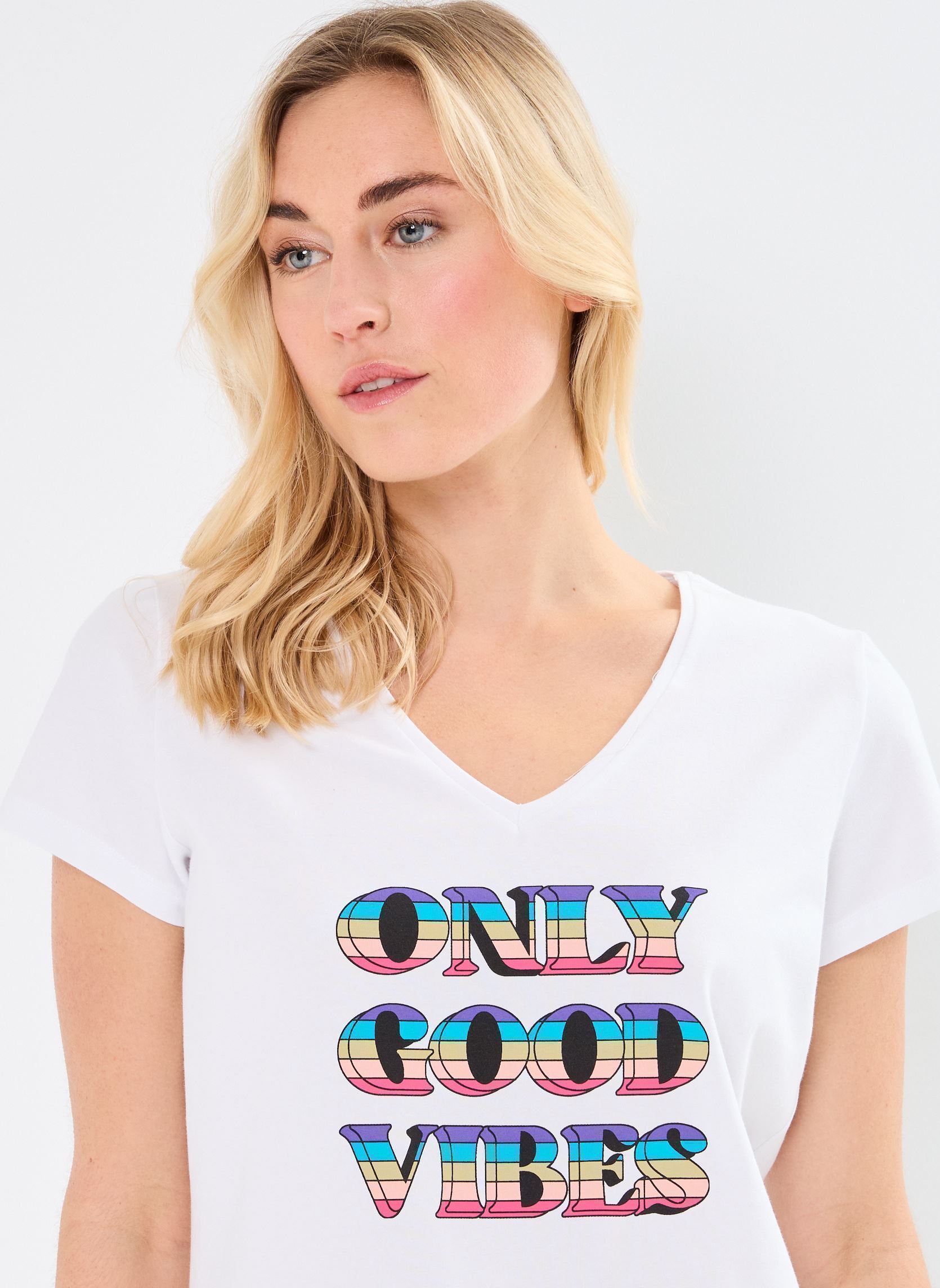 Tee-shirts manches courtes PCSERIMA SS T-SHIRT FC BC femme blanc Pieces Tee-shirts manches courtes PCSERIMA SS T-SHIRT FC BC femme blanc BRIGHT WHITE