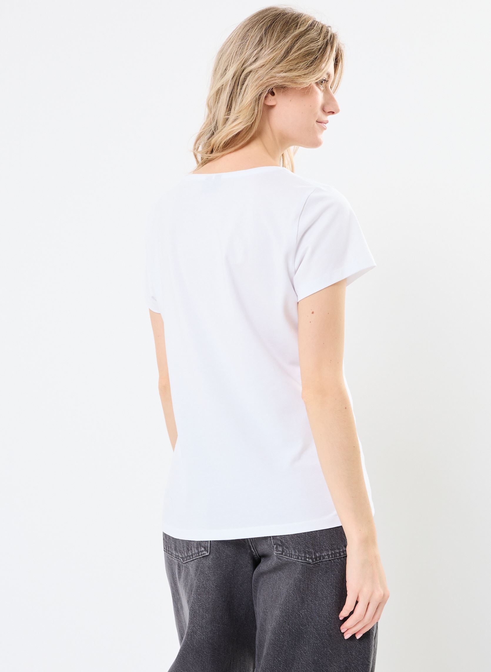 Tee-shirts manches courtes PCSERIMA SS T-SHIRT FC BC femme blanc Pieces Tee-shirts manches courtes PCSERIMA SS T-SHIRT FC BC femme blanc BRIGHT WHITE JAN
