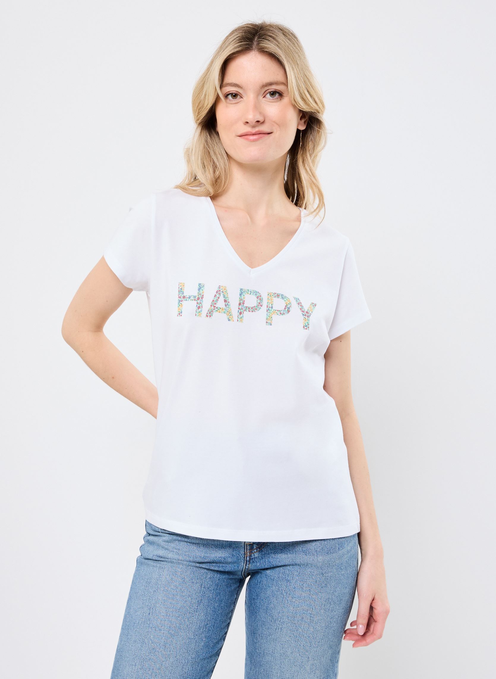 Kurzarm-T-Shirts PCSERIMA SS T-SHIRT FC BC damen weiß Pieces Kurzarm-T-Shirts PCSERIMA SS T-SHIRT FC BC damen weiß BRIGHT WHITE AP