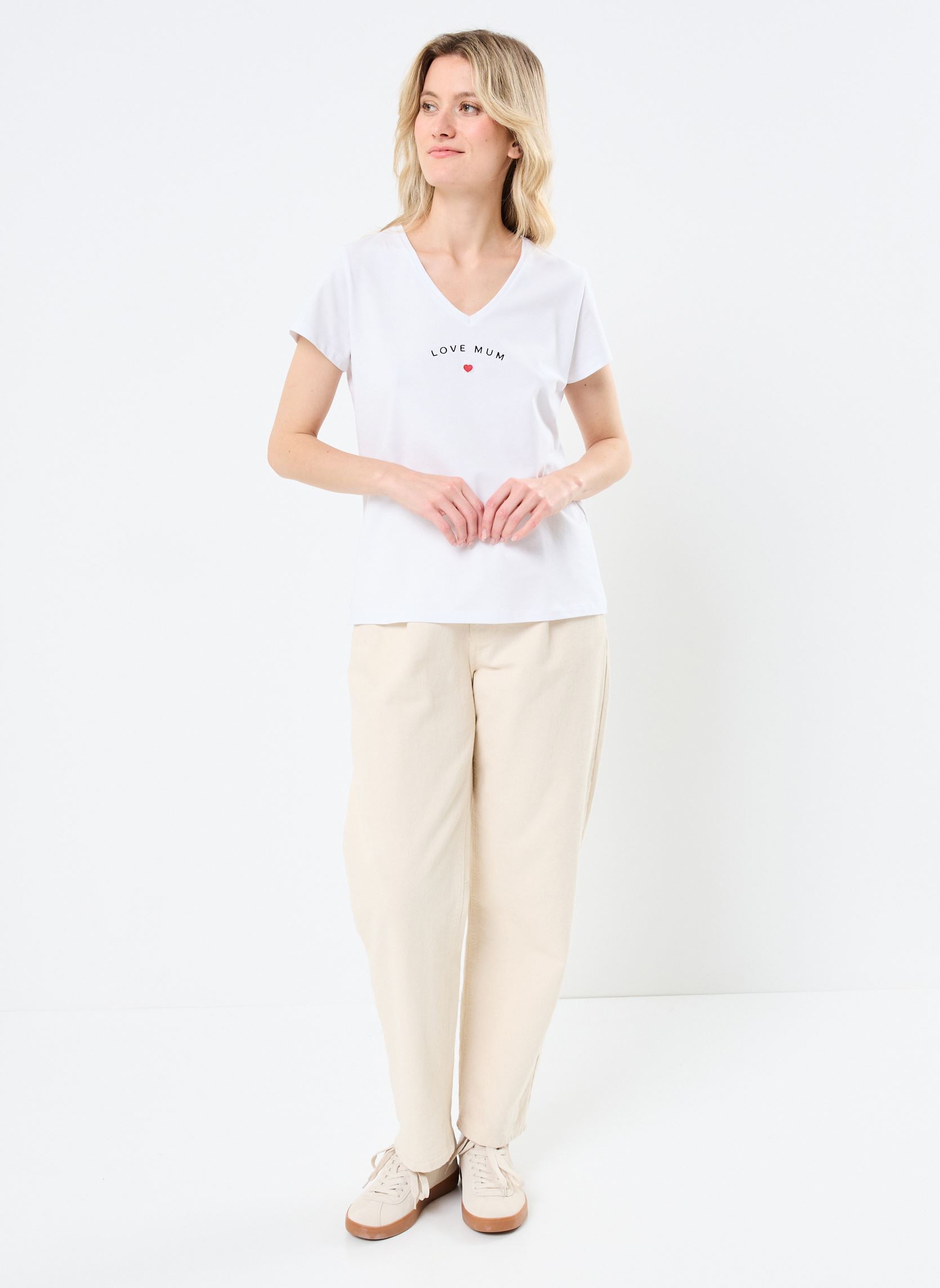 Kurzarm-T-Shirts PCSERIMA SS T-SHIRT FC BC damen weiß Pieces Kurzarm-T-Shirts PCSERIMA SS T-SHIRT FC BC damen weiß BRIGHT WHITE MAY