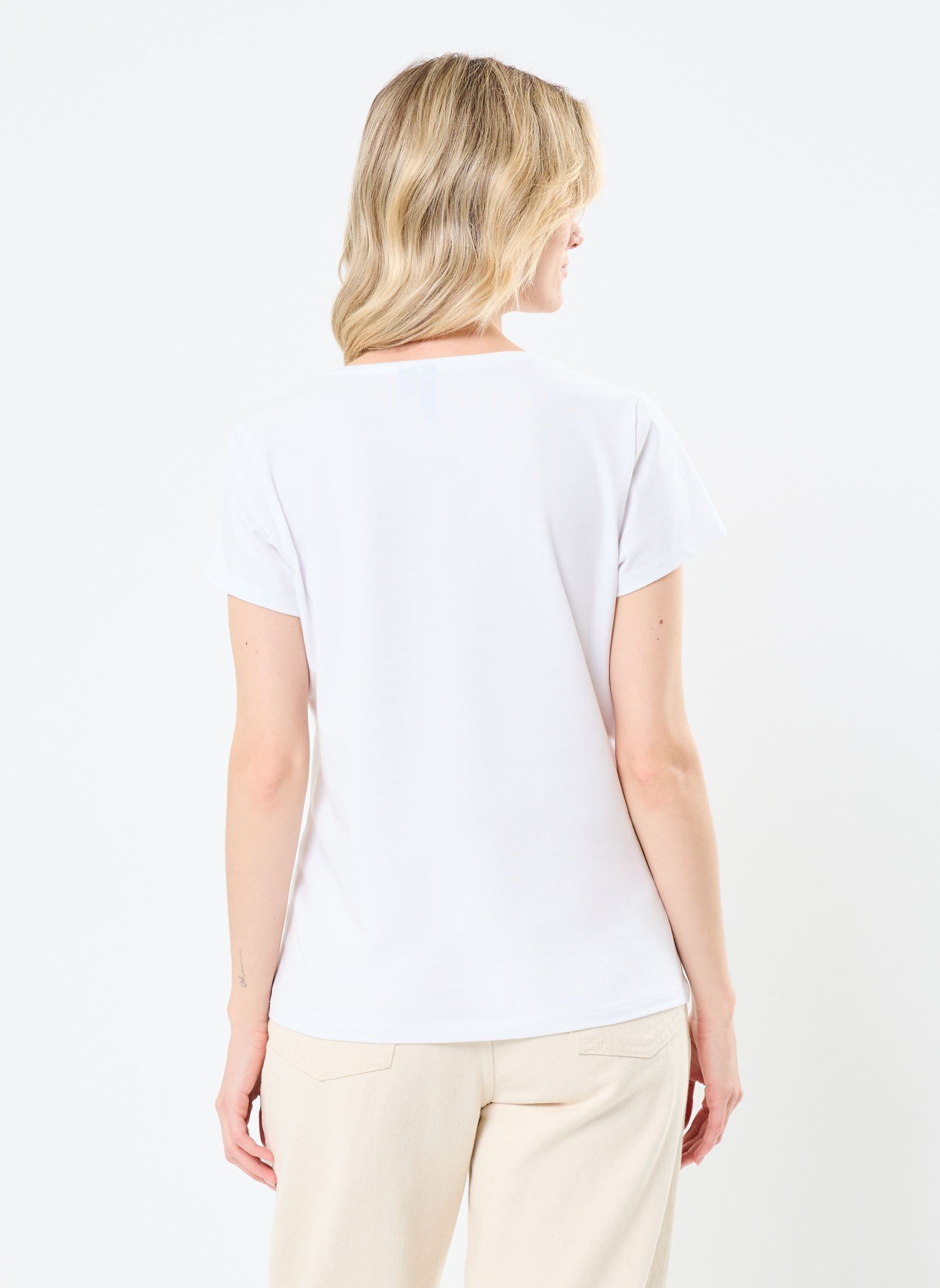 Kurzarm-T-Shirts PCSERIMA SS T-SHIRT FC BC damen weiß Pieces Kurzarm-T-Shirts PCSERIMA SS T-SHIRT FC BC damen weiß BRIGHT WHITE MAY
