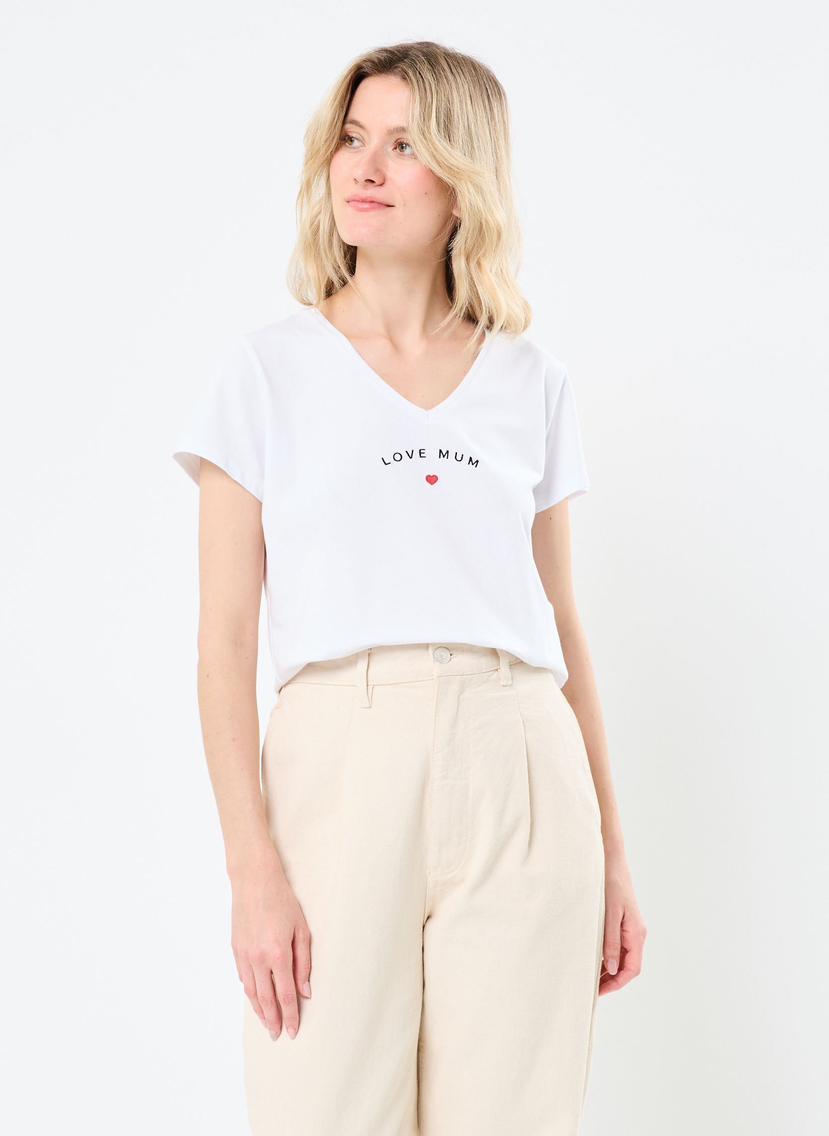 Kurzarm-T-Shirts PCSERIMA SS T-SHIRT FC BC damen weiß Pieces Kurzarm-T-Shirts PCSERIMA SS T-SHIRT FC BC damen weiß BRIGHT WHITE MAY