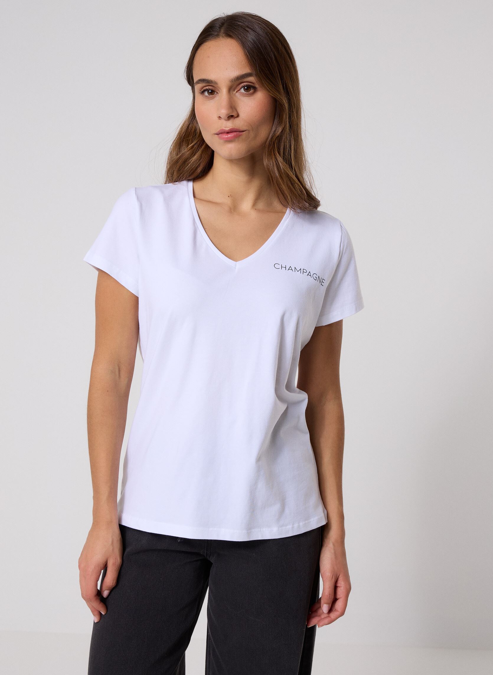 Kurzarm-T-Shirts PCSERIMA SS T-SHIRT FC BC damen weiß Pieces Kurzarm-T-Shirts PCSERIMA SS T-SHIRT FC BC damen weiß BRIGHT WHITE CHAMPAGNE
