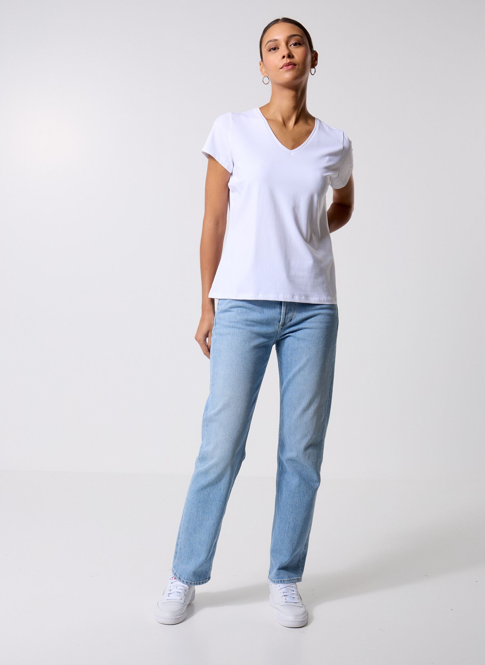 Tee-shirts manches courtes PCSERIMA SS T-SHIRT FC BC femme blanc Pieces Tee-shirts manches courtes PCSERIMA SS T-SHIRT FC BC femme blanc BRIGHT WHITE LETE