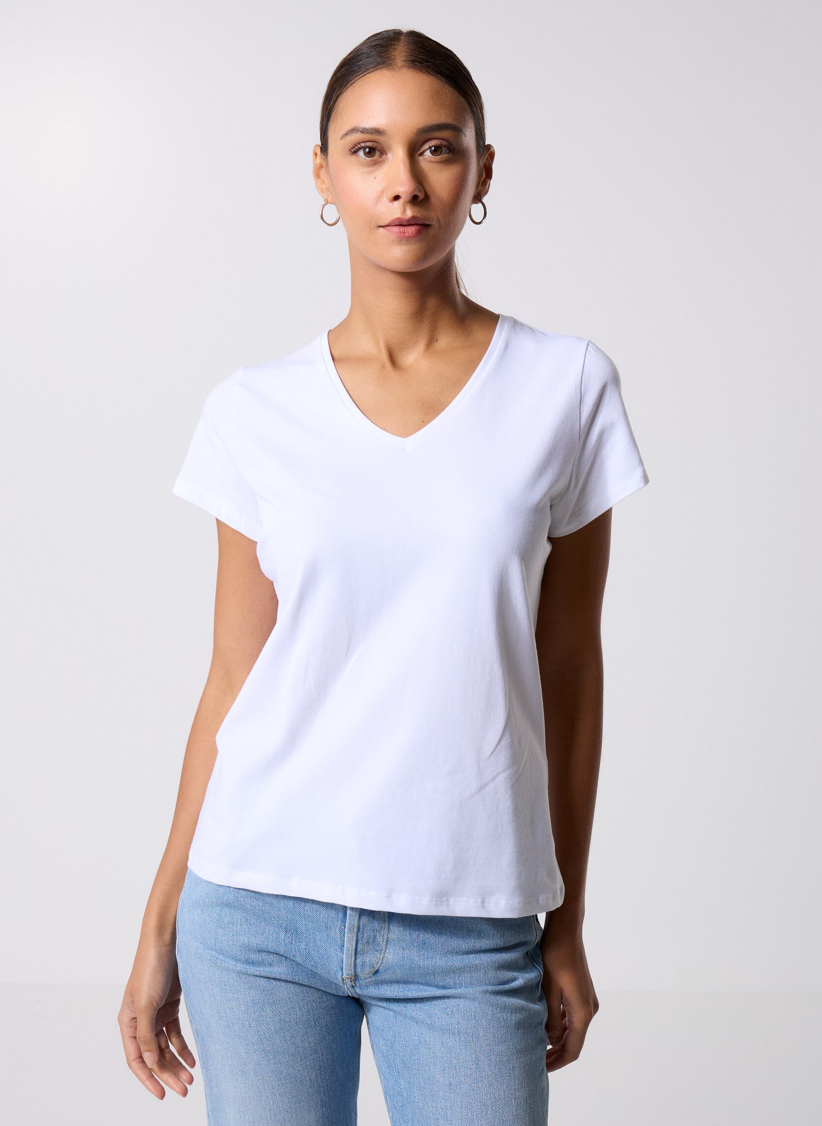 Tee-shirts manches courtes PCSERIMA SS T-SHIRT FC BC femme blanc Pieces Tee-shirts manches courtes PCSERIMA SS T-SHIRT FC BC femme blanc BRIGHT WHITE LETE