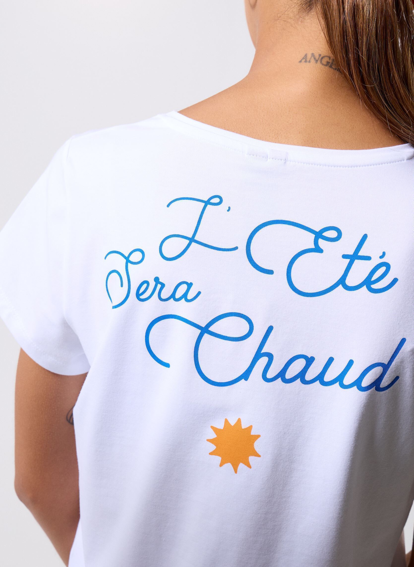 Tee-shirts manches courtes PCSERIMA SS T-SHIRT FC BC femme blanc Pieces Tee-shirts manches courtes PCSERIMA SS T-SHIRT FC BC femme blanc BRIGHT WHITE LETE