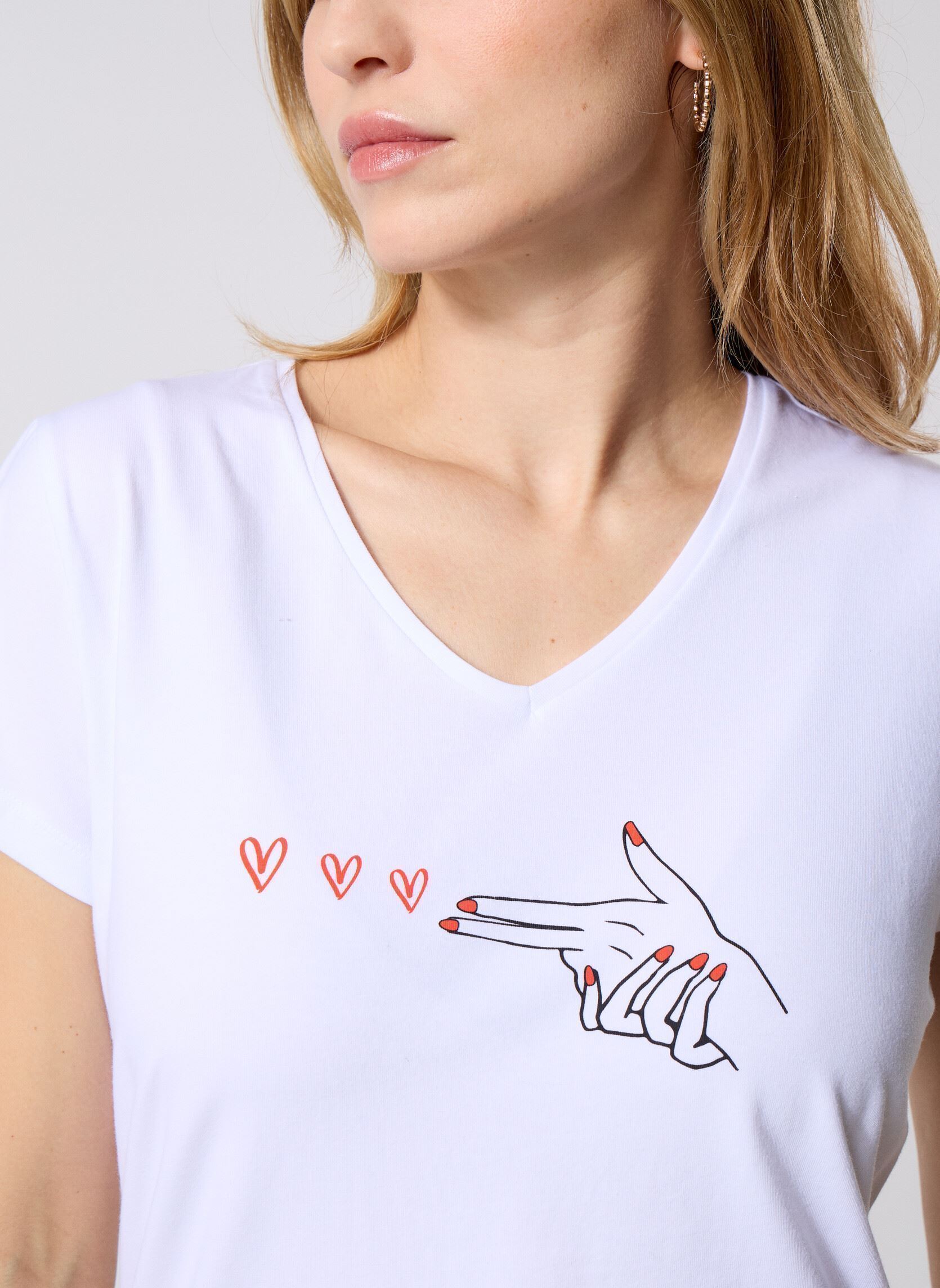 Kurzarm-T-Shirts PCSERIMA SS T-SHIRT FC BC damen weiß Pieces Kurzarm-T-Shirts PCSERIMA SS T-SHIRT FC BC damen weiß BRIGHT WHITE LOVE