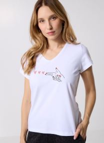 Kurzarm-T-Shirts PCSERIMA SS T-SHIRT FC BC damen weiß