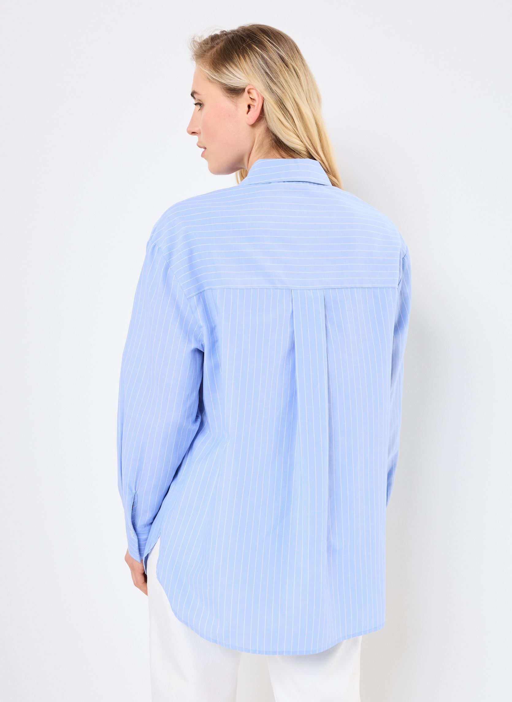 Chemises manches longues PCMELIA LS LOOSE SHIRT WVN NOOS BC femme bleu Pieces Chemises manches longues PCMELIA LS LOOSE SHIRT WVN NOOS BC femme bleu Grapemist