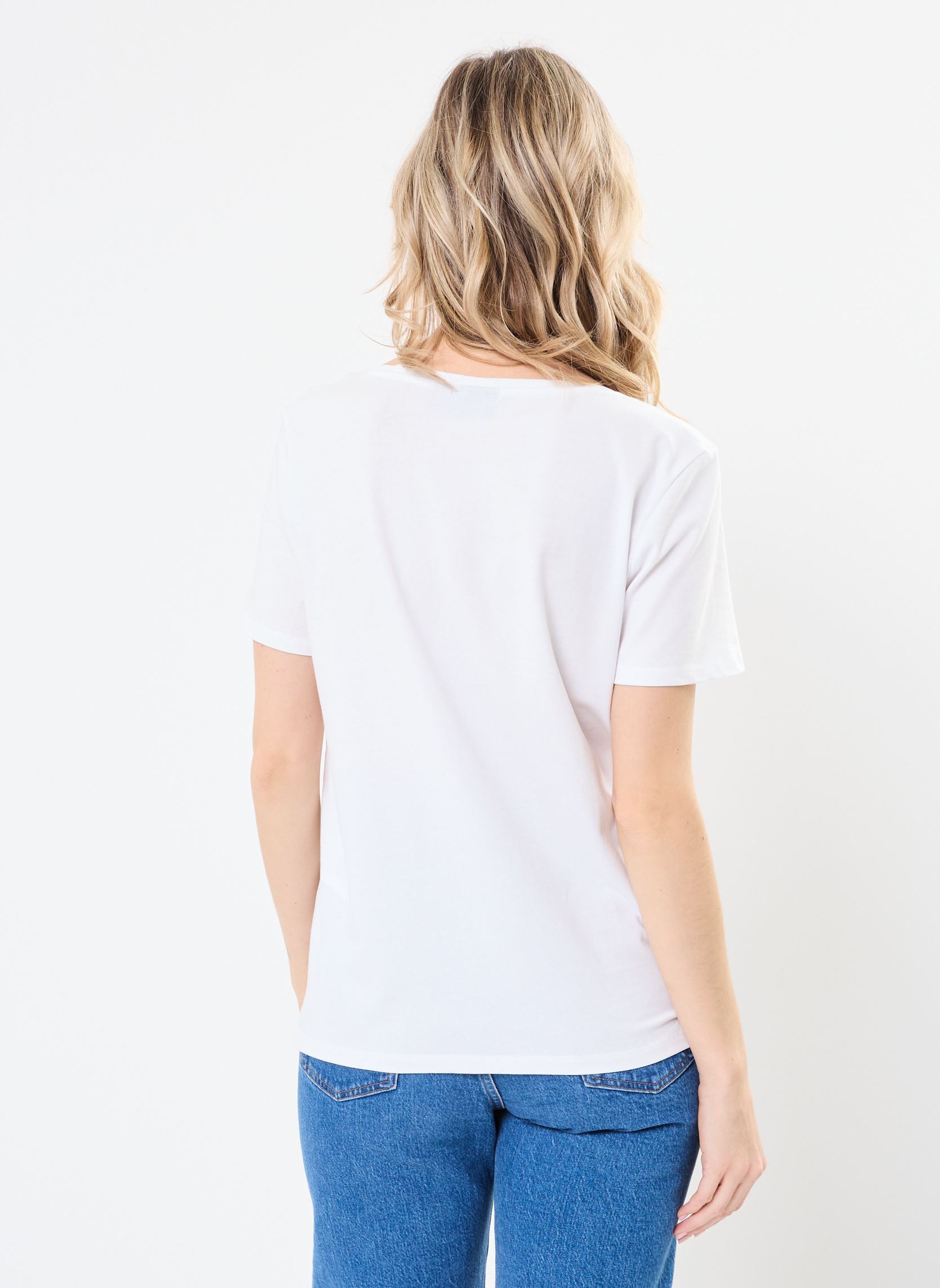 Tee-shirts manches courtes PCMILLY TEE EMB KAC FC BC femme blanc Pieces Tee-shirts manches courtes PCMILLY TEE EMB KAC FC BC femme blanc Bright white