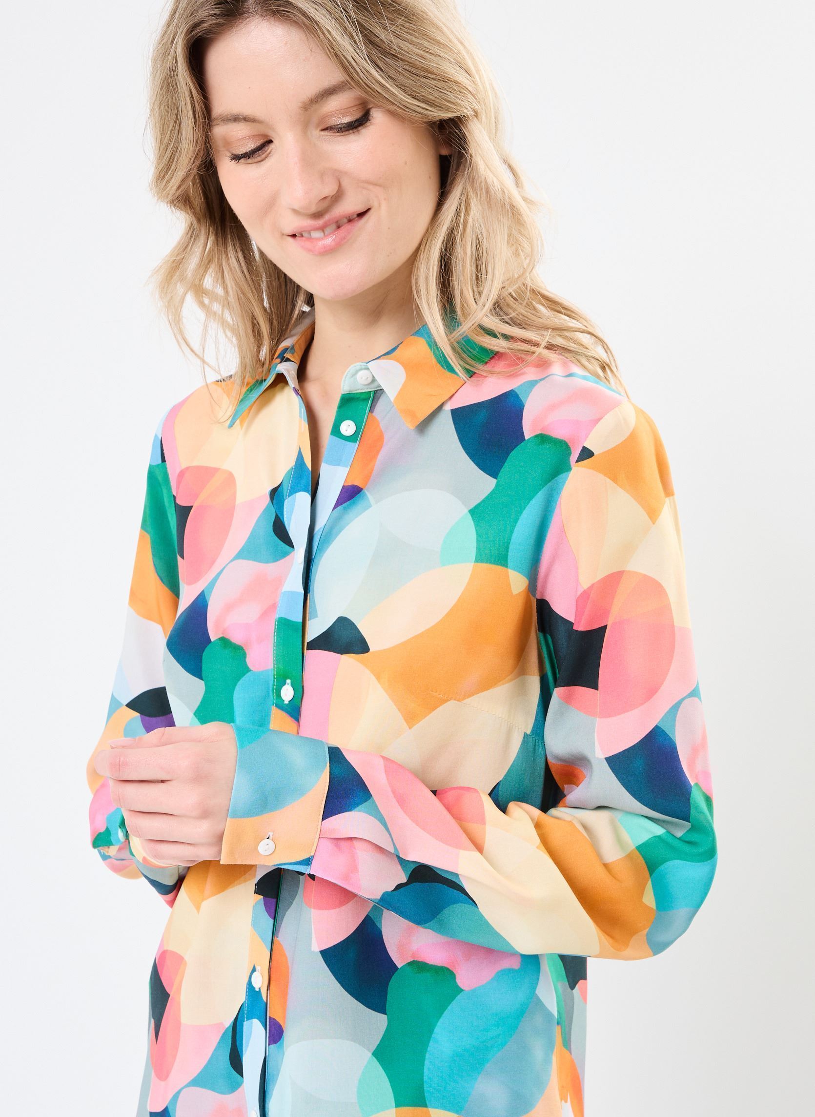 Langarm-Hemden PCSAYLOR LS SHIRT WVN FC BC damen mehrfarbig Pieces Langarm-Hemden PCSAYLOR LS SHIRT WVN FC BC damen mehrfarbig Flame Orange