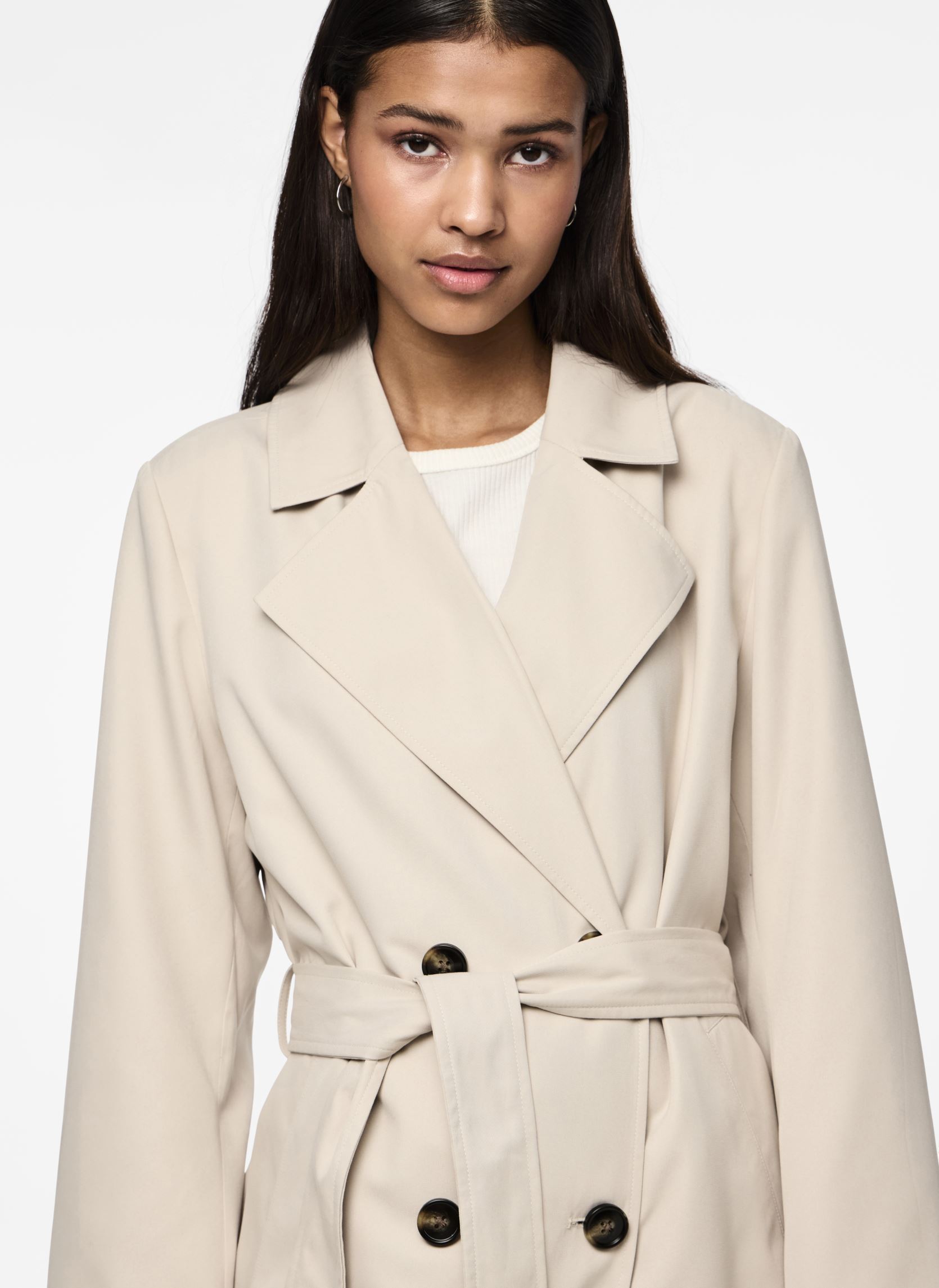 Trench-coats PCSCARLETT LS TRENCHCOAT NOOS femme beige Pieces Trench-coats PCSCARLETT LS TRENCHCOAT NOOS femme beige Silver Gray