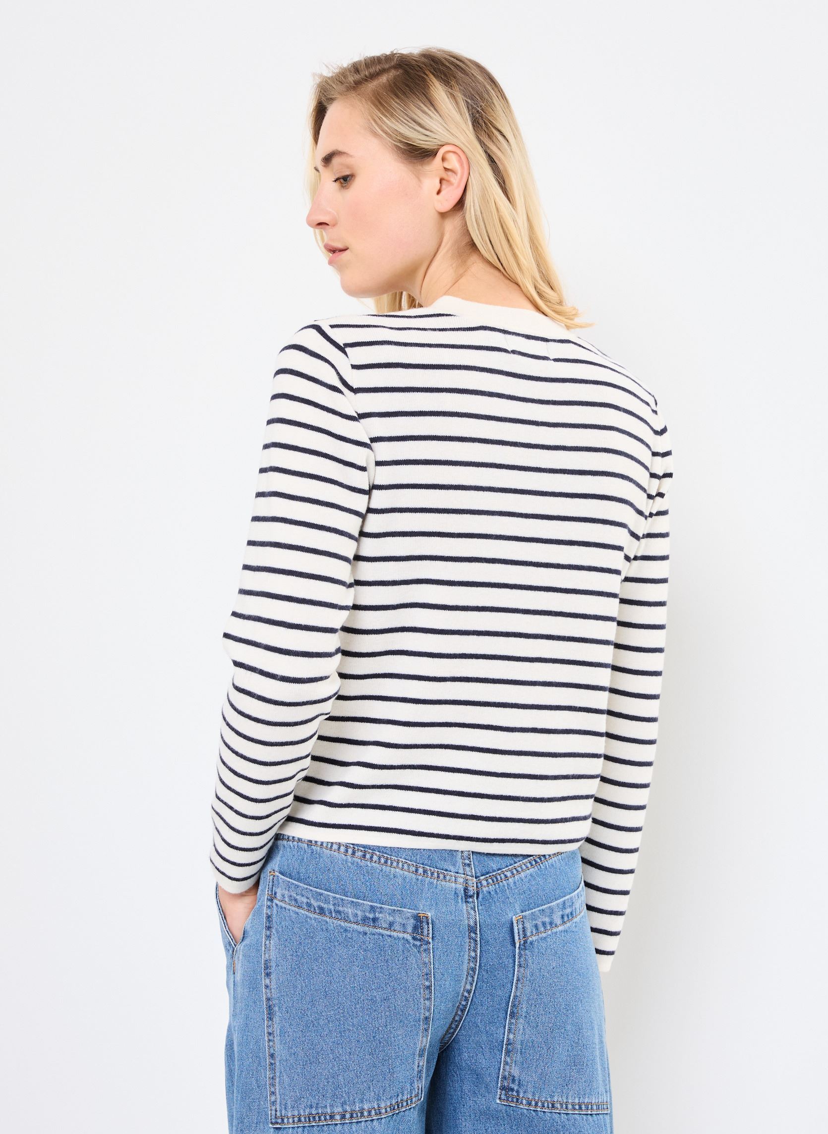 Pulls PCSENNA LS HALF PLACKET KNIT MPA BC femme blanc Pieces Pulls PCSENNA LS HALF PLACKET KNIT MPA BC femme blanc Cloud Dancer
