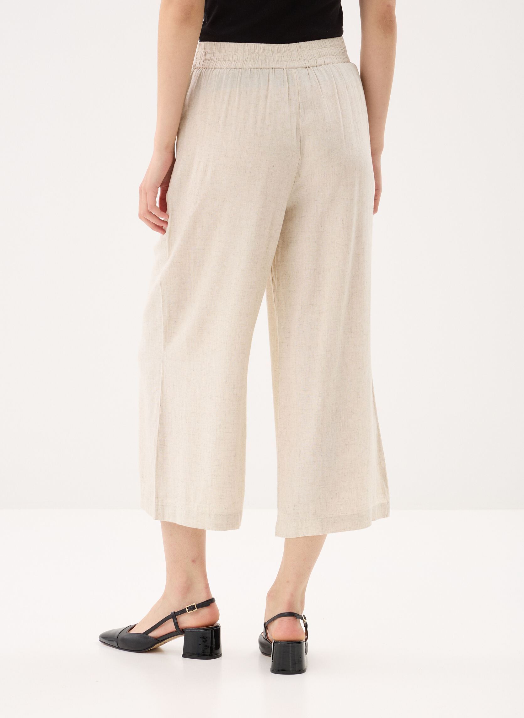 Pantalons larges PCPIA HW WIDE CULOTTE WVN NOOS femme beige Pieces Pantalons larges PCPIA HW WIDE CULOTTE WVN NOOS femme beige Birch