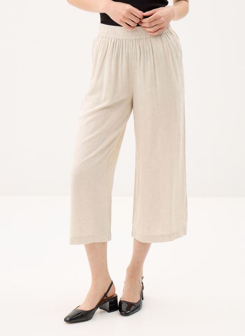Pieces Pantalons larges PCPIA HW WIDE CULOTTE WVN NOOS femme beige