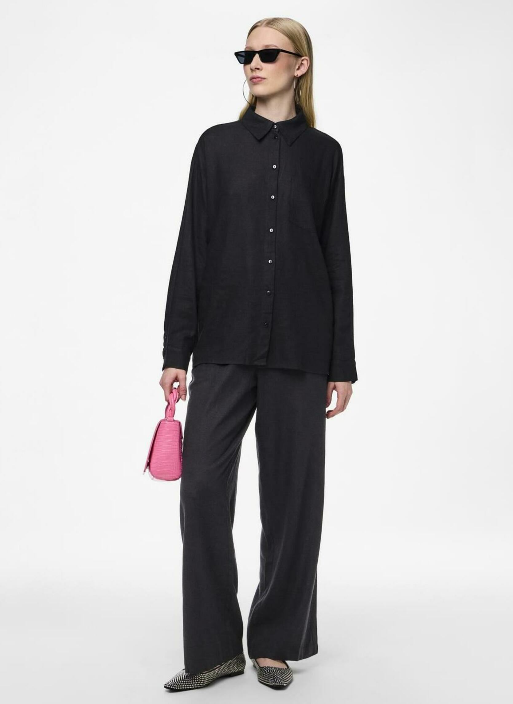 Weite Hosen PCPIA HW WIDE PANTS WVN NOOS damen schwarz Pieces Weite Hosen PCPIA HW WIDE PANTS WVN NOOS damen schwarz Black