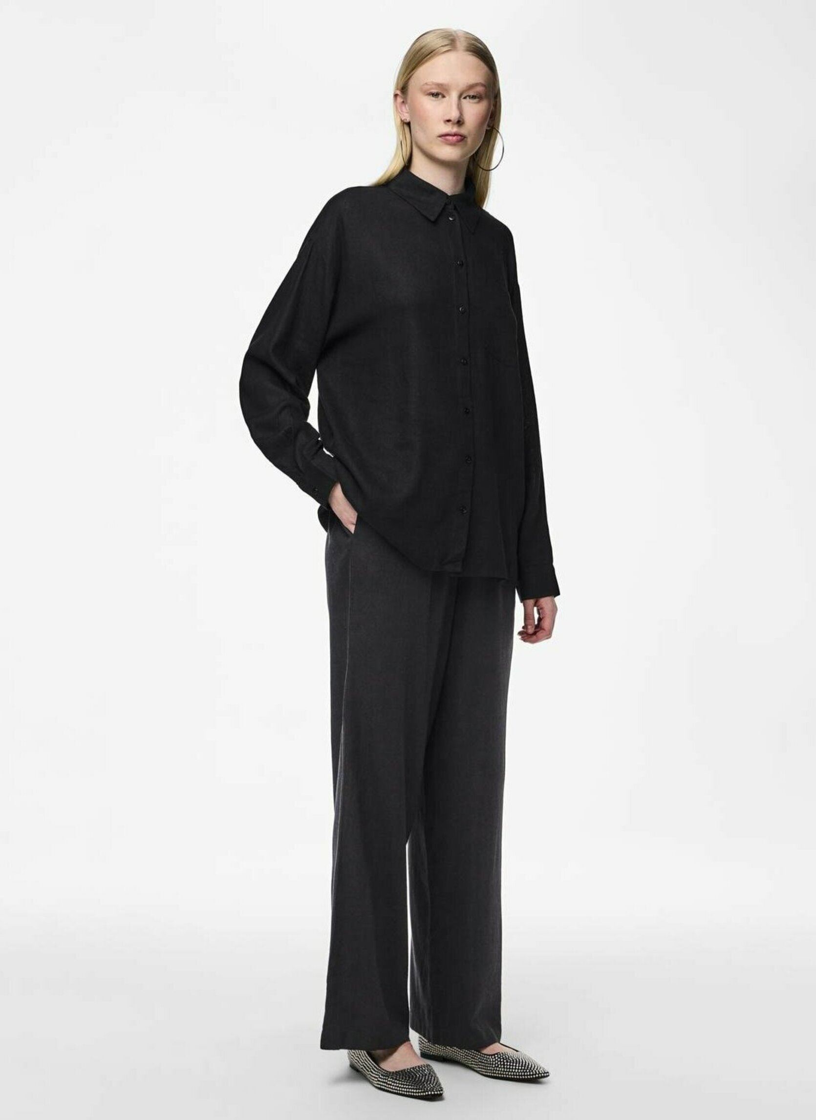 Weite Hosen PCPIA HW WIDE PANTS WVN NOOS damen schwarz Pieces Weite Hosen PCPIA HW WIDE PANTS WVN NOOS damen schwarz Black
