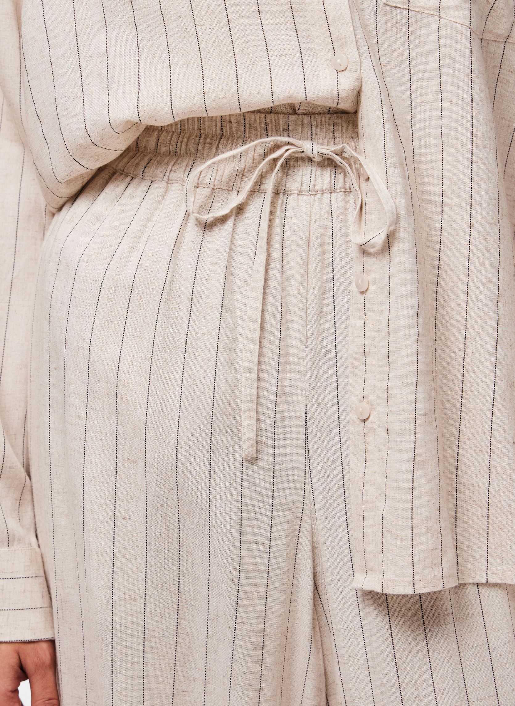 Pantaloni larghi PCPIA HW WIDE PANTS WVN NOOS donna beige Pieces Pantaloni larghi PCPIA HW WIDE PANTS WVN NOOS donna beige Birch