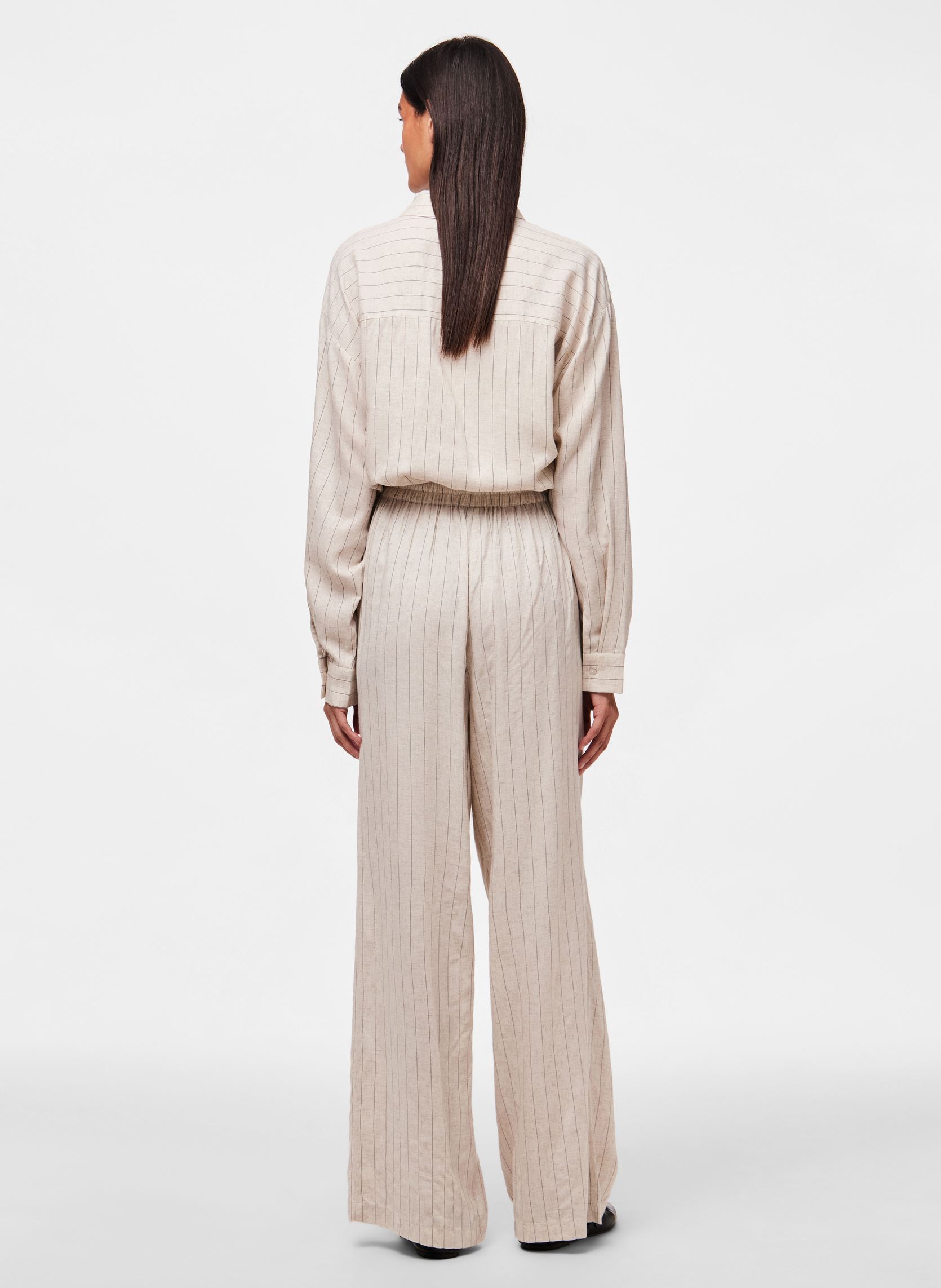 Pantaloni larghi PCPIA HW WIDE PANTS WVN NOOS donna beige Pieces Pantaloni larghi PCPIA HW WIDE PANTS WVN NOOS donna beige Birch