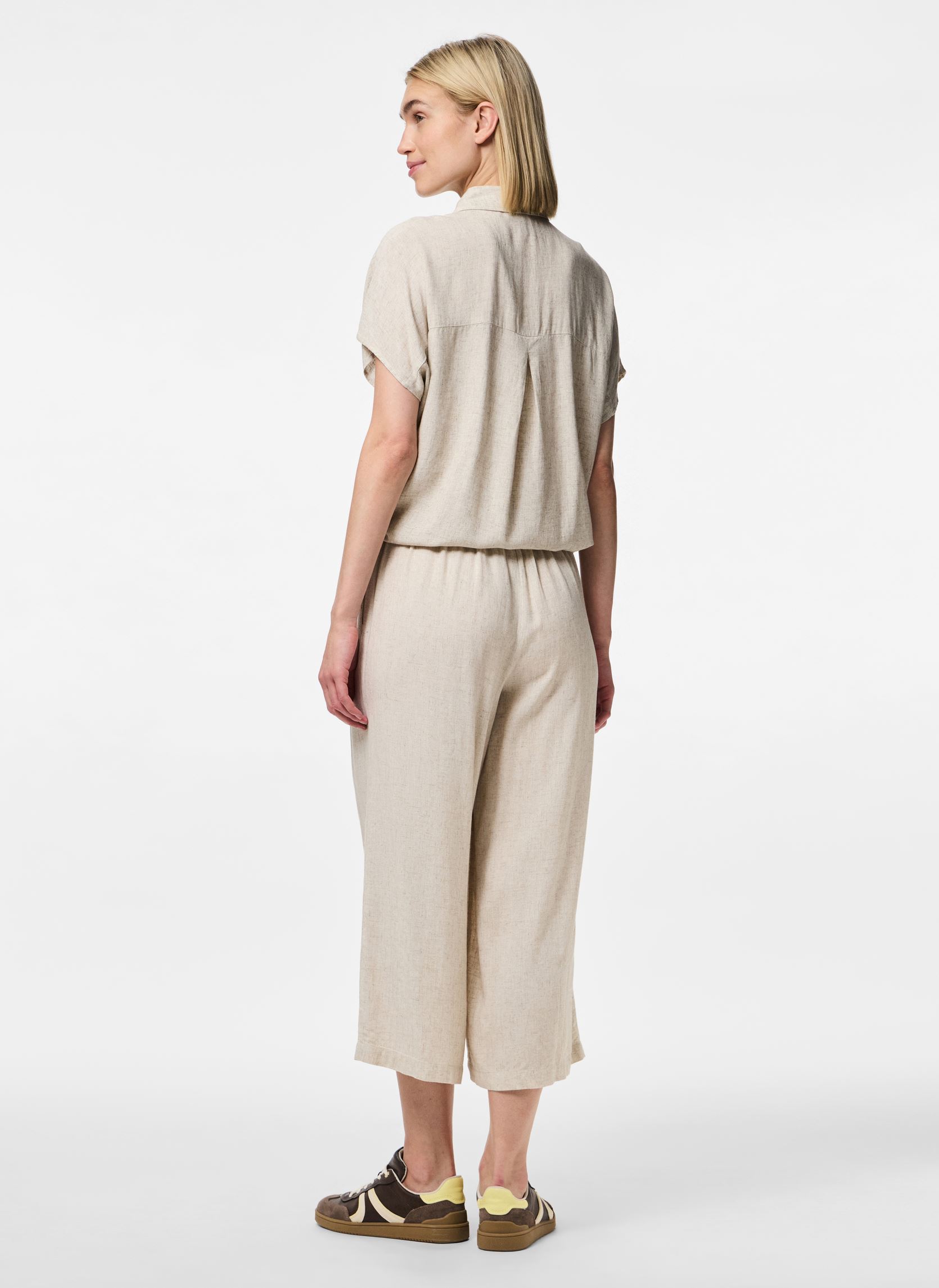 Chemises manches courtes PCPIA SS TIE SHIRT WVN NOOS femme beige Pieces Chemises manches courtes PCPIA SS TIE SHIRT WVN NOOS femme beige Birch