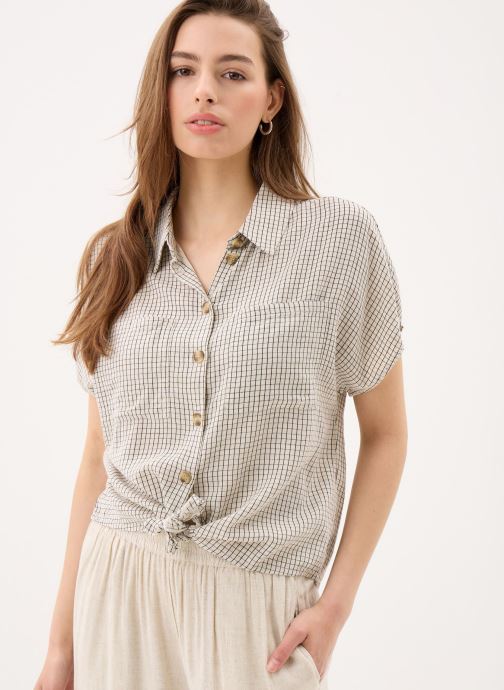 Pieces Chemises manches courtes PCPIA SS TIE SHIRT WVN NOOS femme beige