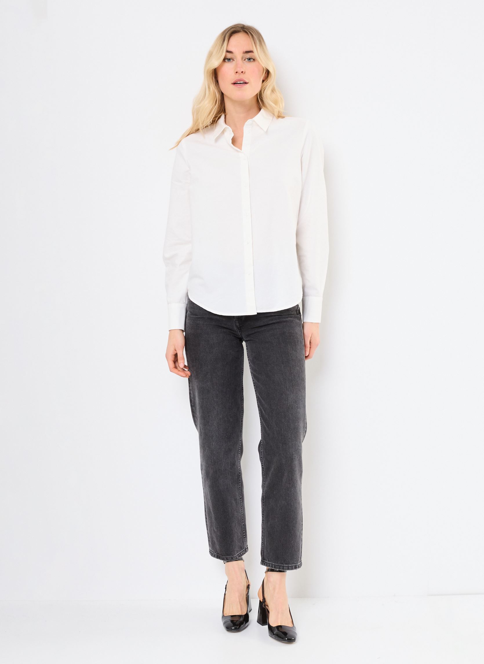Chemises manches longues PCSANNE LS LOOSE SHIRT WVN FC femme blanc Pieces Chemises manches longues PCSANNE LS LOOSE SHIRT WVN FC femme blanc Cloud Dancer