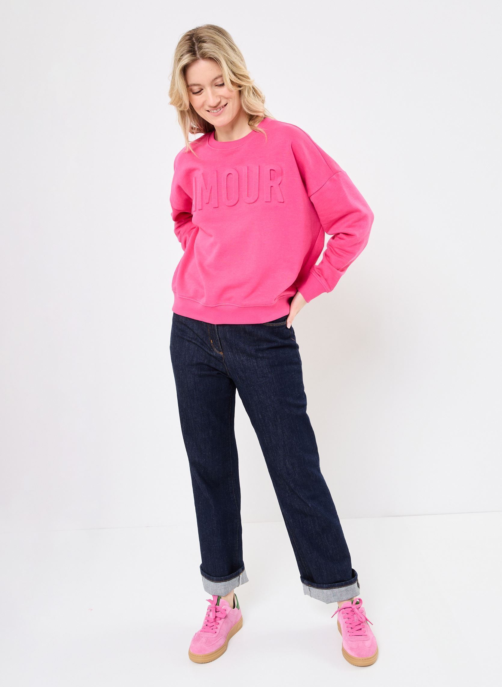 Sweater PCTULIP LS ONECK SWEAT FC dames paars Pieces Sweater PCTULIP LS ONECK SWEAT FC dames paars Beetroot Purple