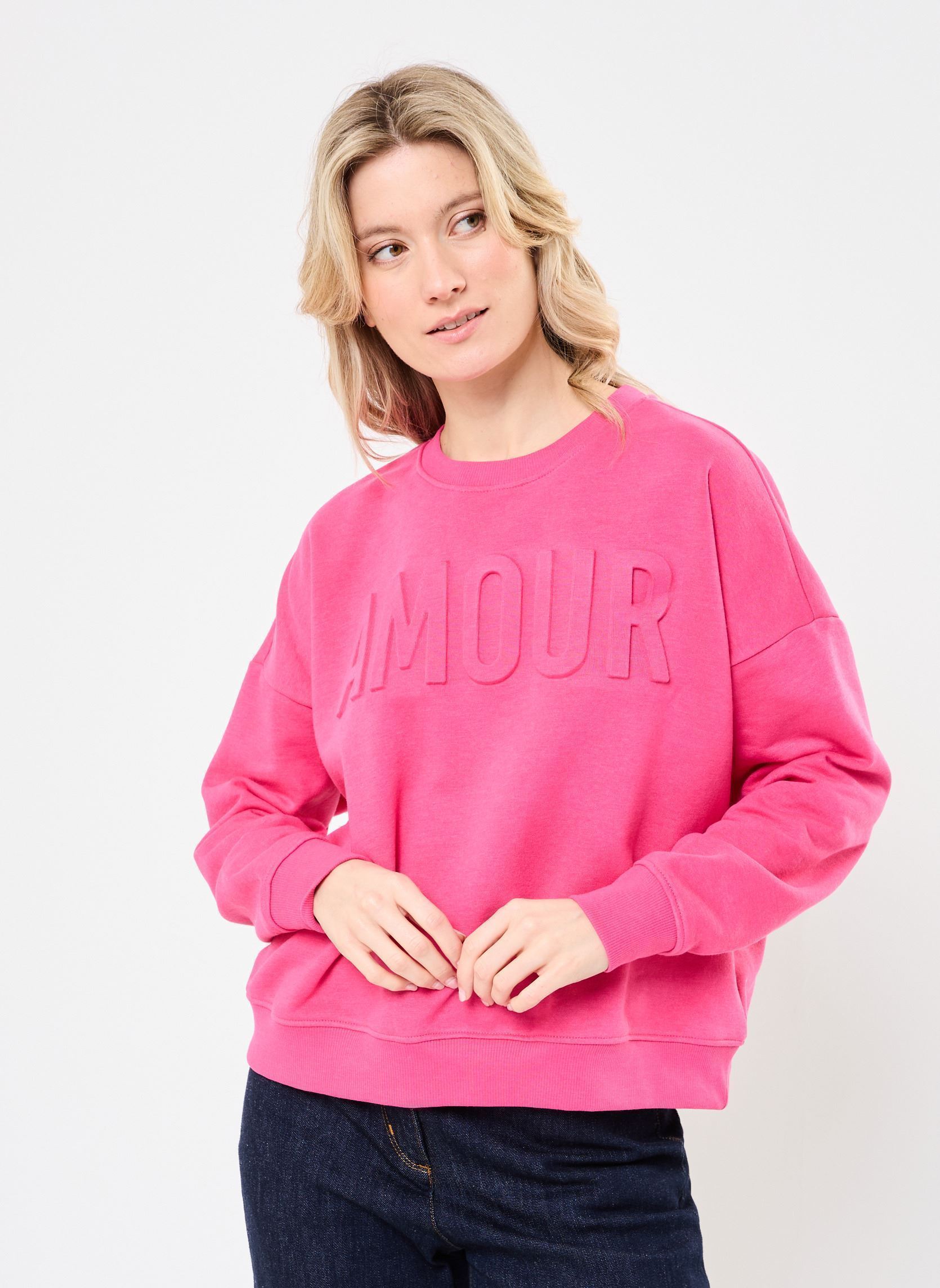 Sweater PCTULIP LS ONECK SWEAT FC dames paars Pieces Sweater PCTULIP LS ONECK SWEAT FC dames paars Beetroot Purple