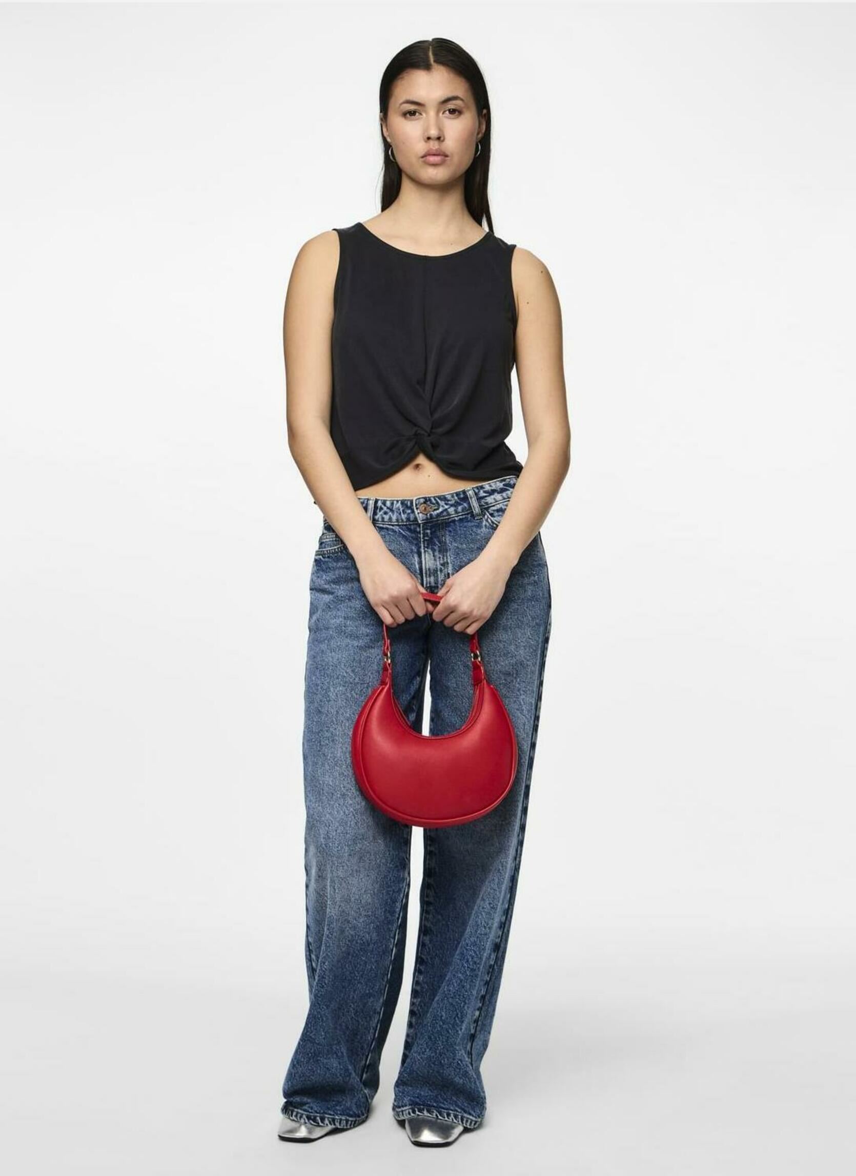 Top PCANORA SL KNOT TOP JRS NOOS BC donna nero Pieces Top PCANORA SL KNOT TOP JRS NOOS BC donna nero BLACK
