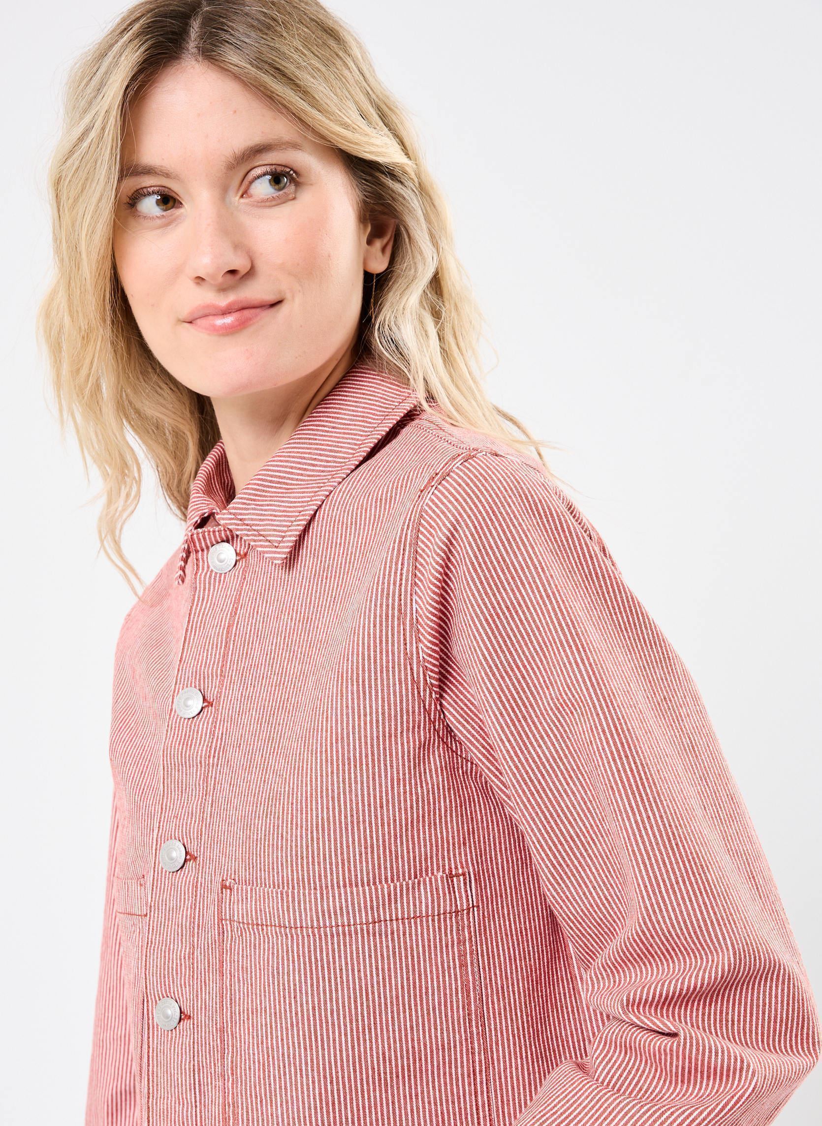 Giacche in jeans PCBILLO DENIM JACKET donna rosso Pieces Giacche in jeans PCBILLO DENIM JACKET donna rosso Chili Oil