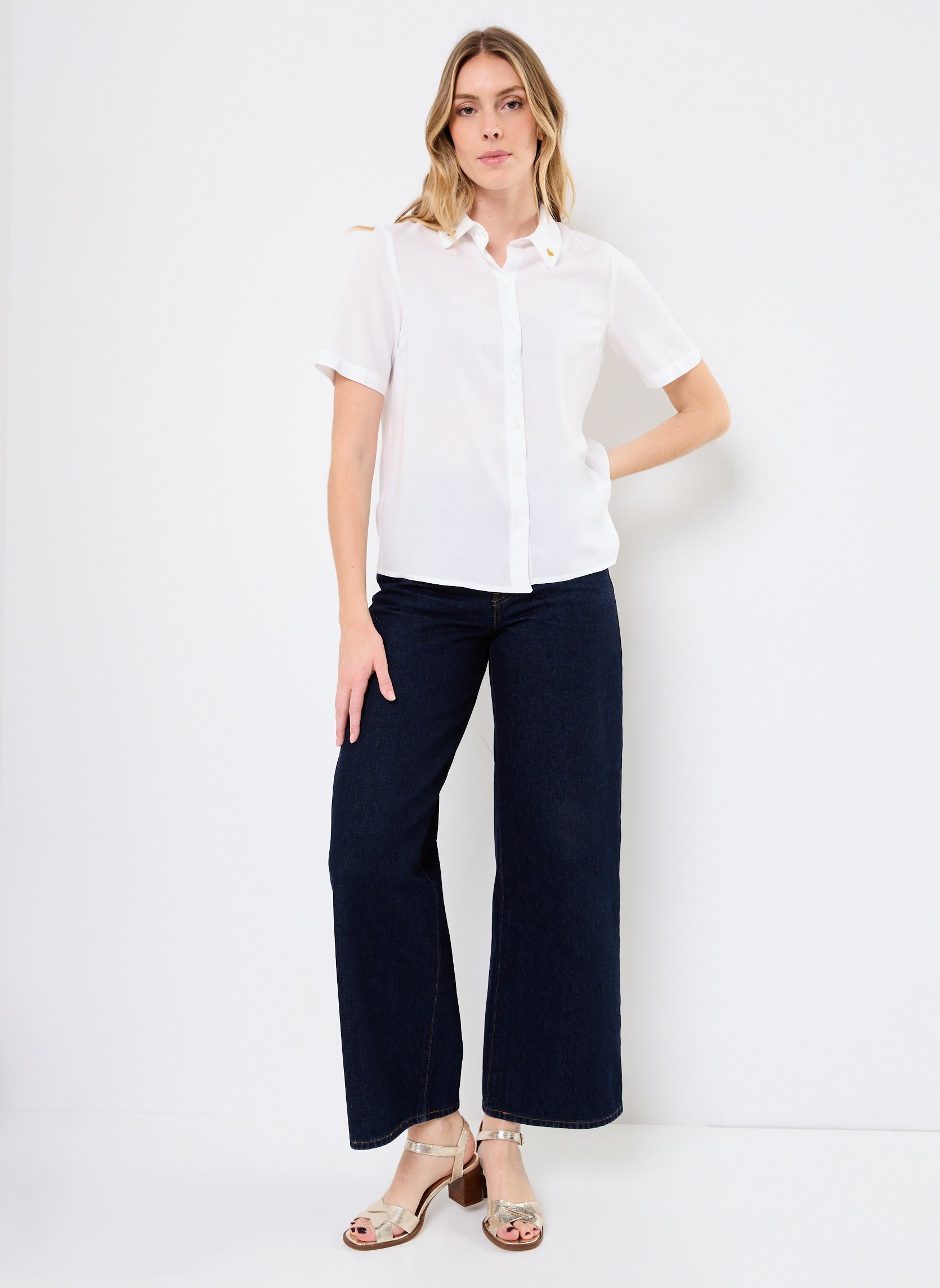 Chemises manches courtes PCELINA EMB SS SHIRT KAC FC BC femme blanc Pieces Chemises manches courtes PCELINA EMB SS SHIRT KAC FC BC femme blanc Bright white