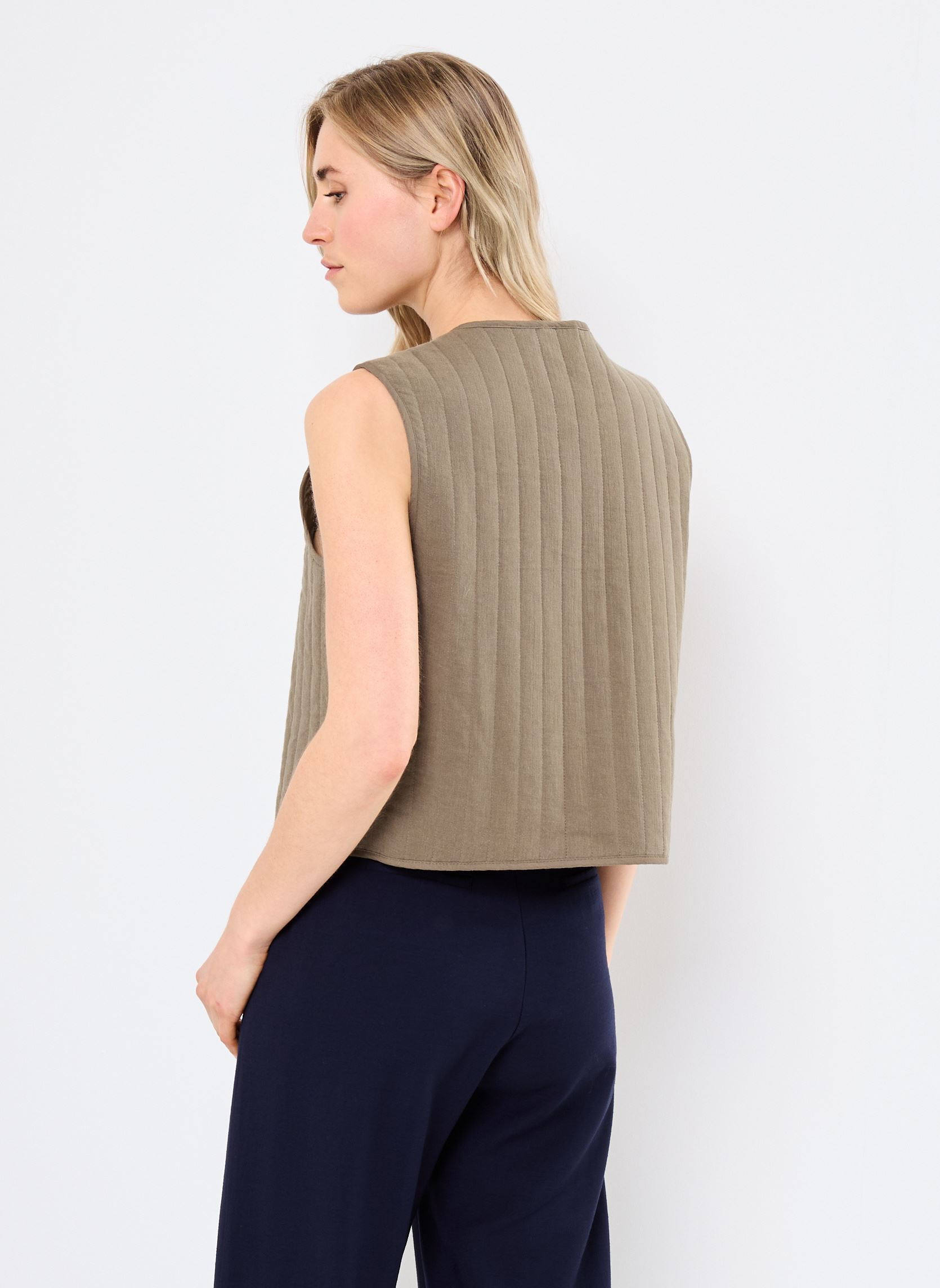 Gilets PCMASTINA SL VEST WVN BC femme vert Pieces Gilets PCMASTINA SL VEST WVN BC femme vert Kalamata