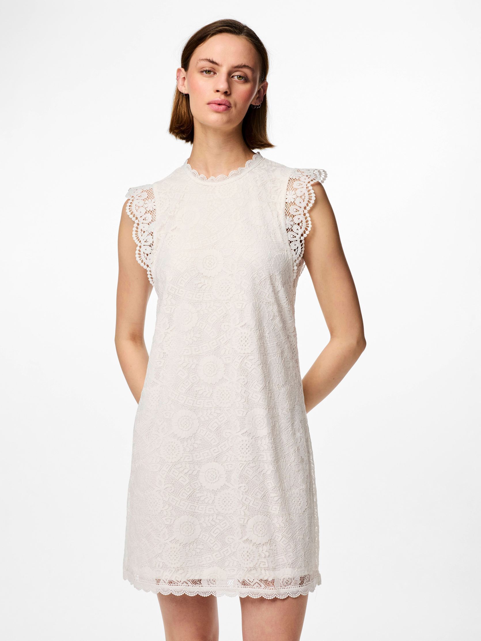Vestidos PCOLLINE SL LACE DRESS WVN NOOS mujer blanco Pieces Vestidos PCOLLINE SL LACE DRESS WVN NOOS mujer blanco Cloud Dancer