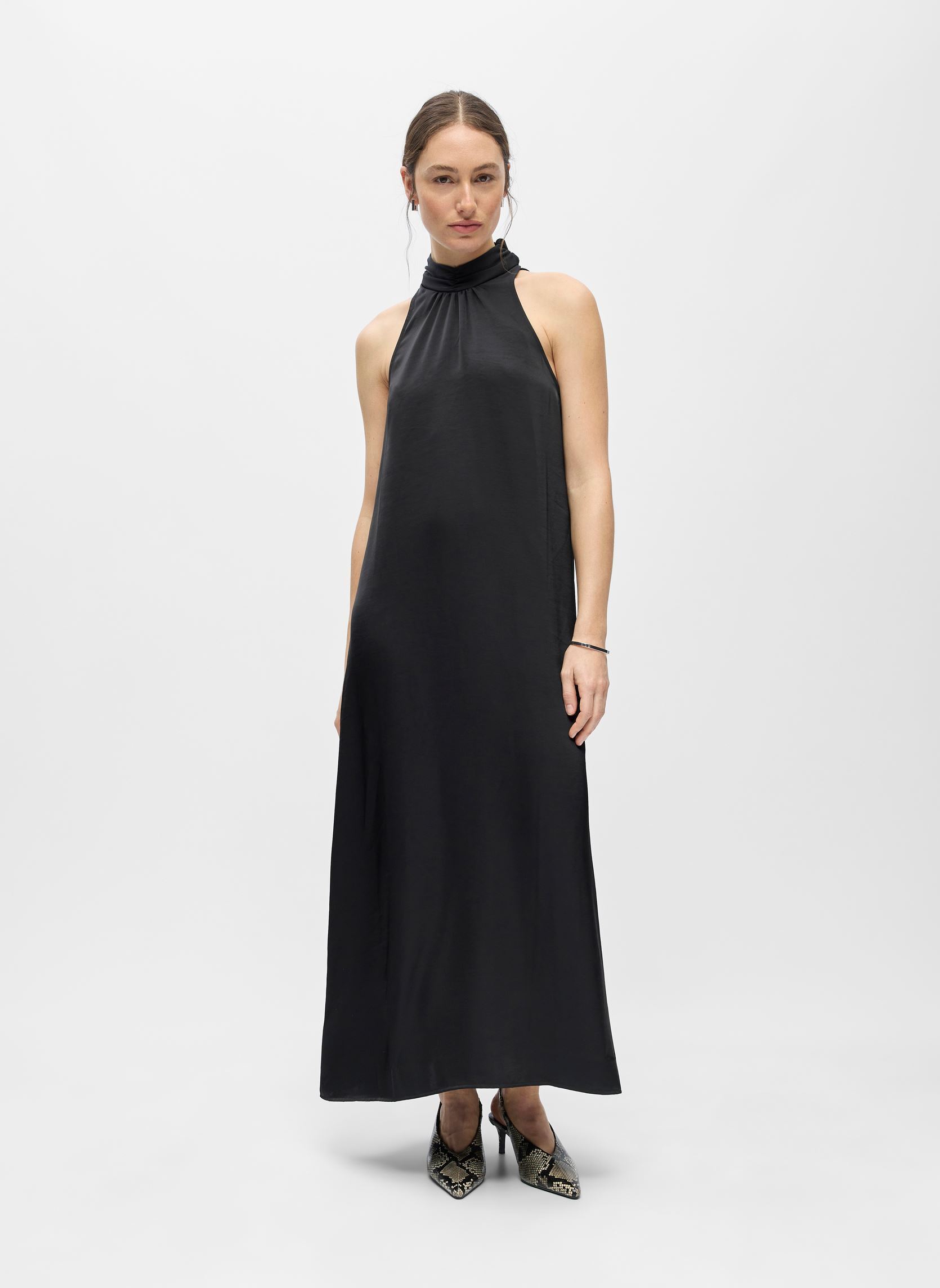 Overhemdjurken PCPIA 2/4 MIDI SHIRT DRESS WVN NOOS dames zwart Pieces Overhemdjurken PCPIA 2/4 MIDI SHIRT DRESS WVN NOOS dames zwart Black