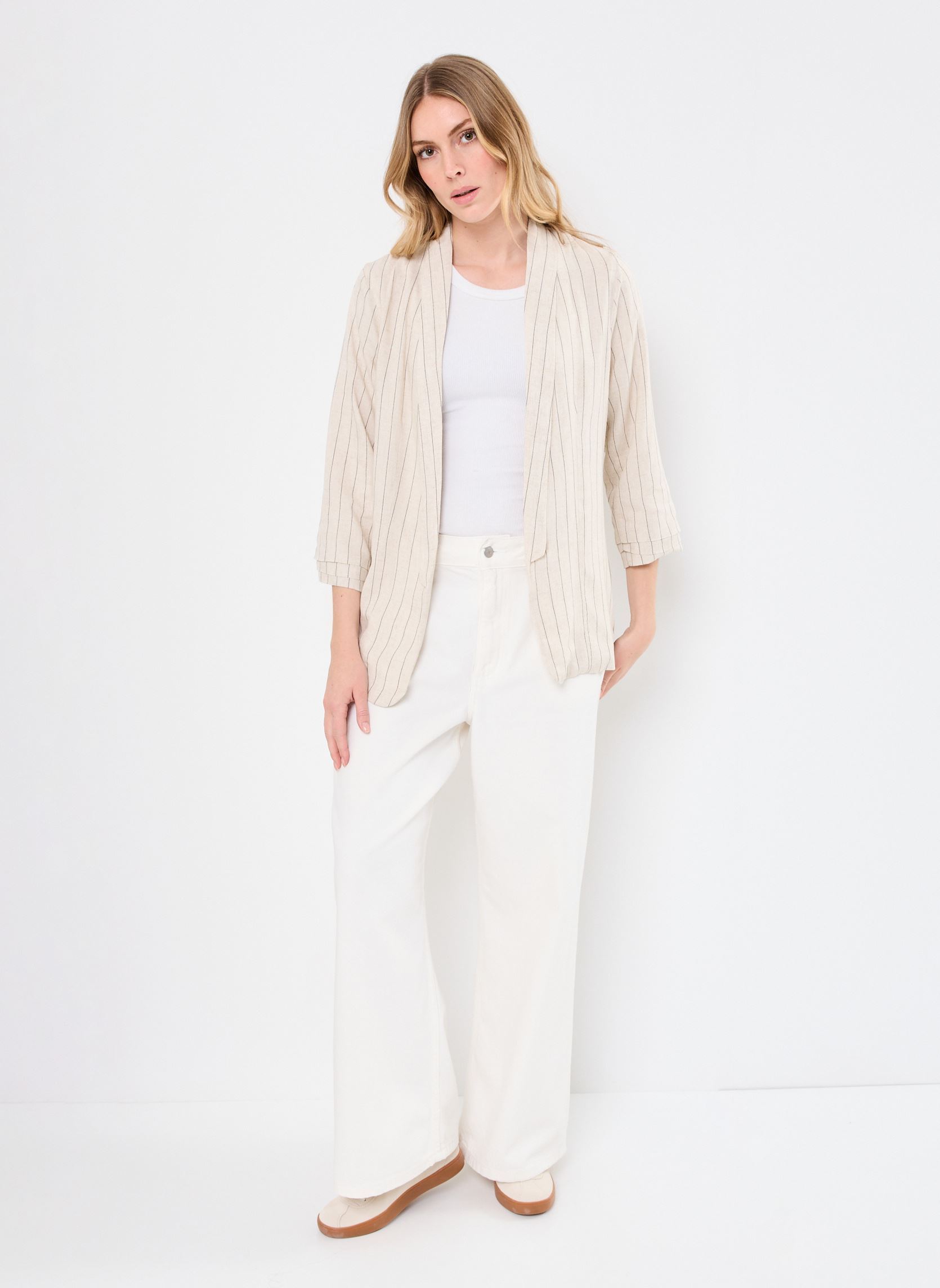 Vestes de blazer PCPIA BOSELLA BLAZER WVN NOOS femme beige Pieces Vestes de blazer PCPIA BOSELLA BLAZER WVN NOOS femme beige Birch