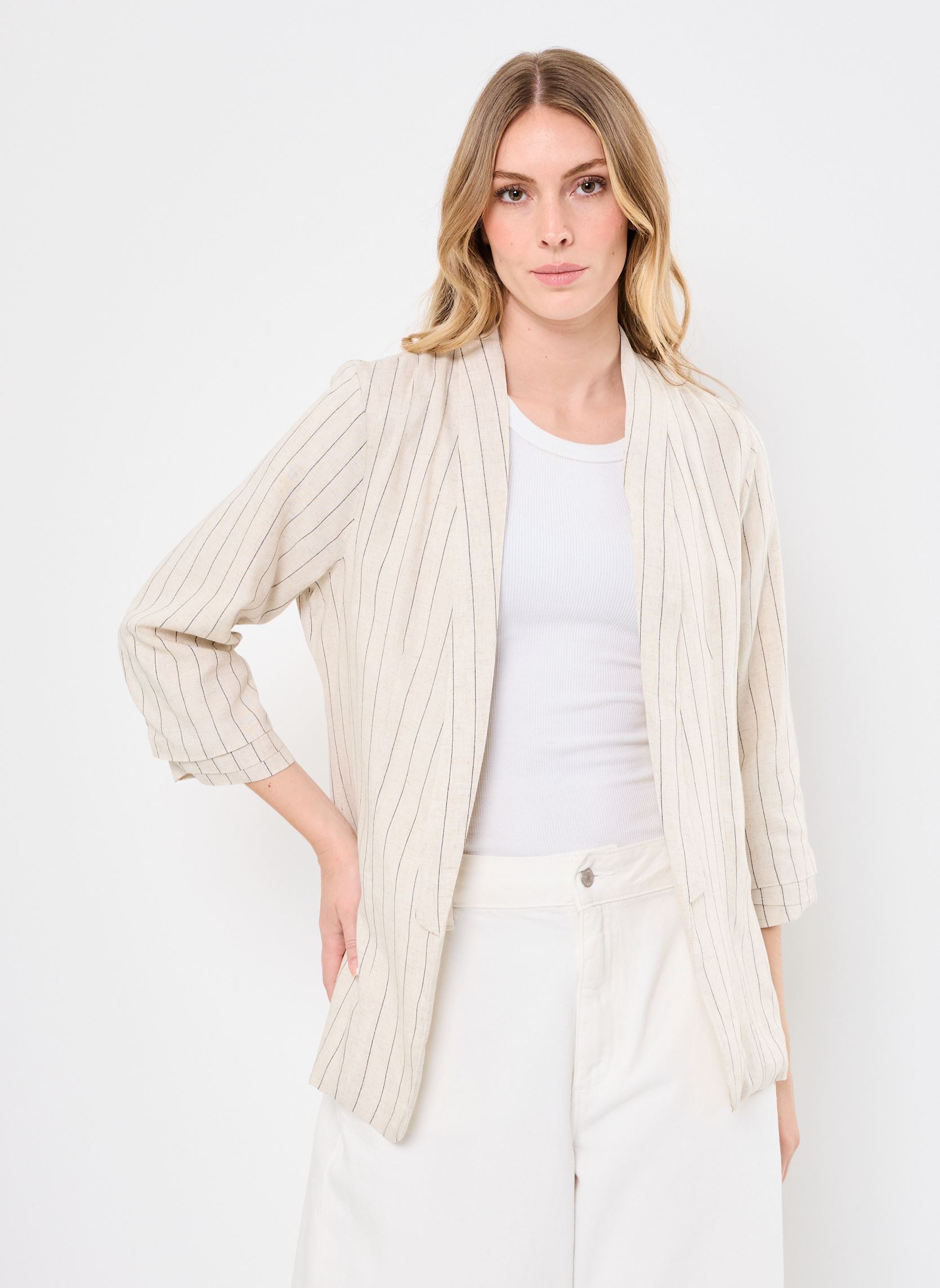 Vestes de blazer PCPIA BOSELLA BLAZER WVN NOOS femme beige Pieces Vestes de blazer PCPIA BOSELLA BLAZER WVN NOOS femme beige Birch