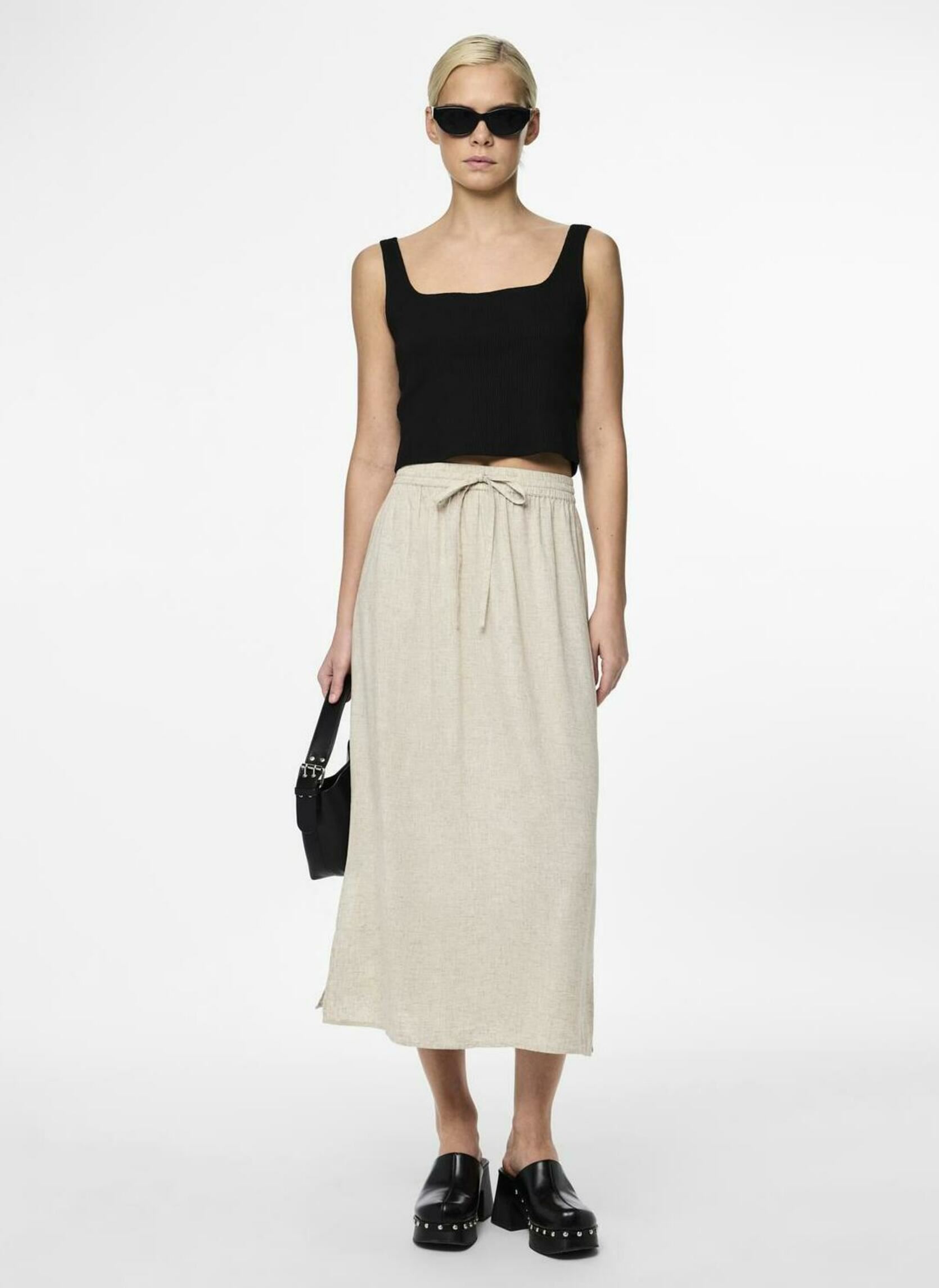 Jupes mi-longues PCPIA MW ANKLE SKIRT WVN NOOS femme beige Pieces Jupes mi-longues PCPIA MW ANKLE SKIRT WVN NOOS femme beige Birch